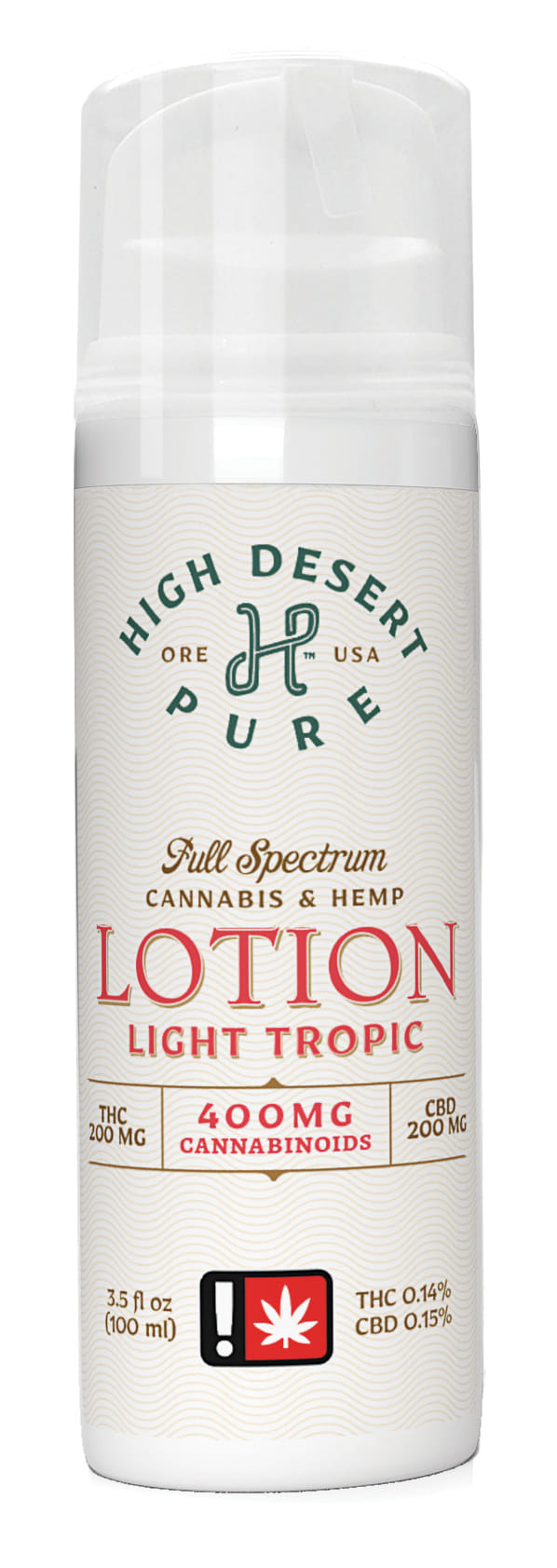 Light Tropic Lotion 400mg 1:1 - High Desert Pure -  - $16.50 - Topical