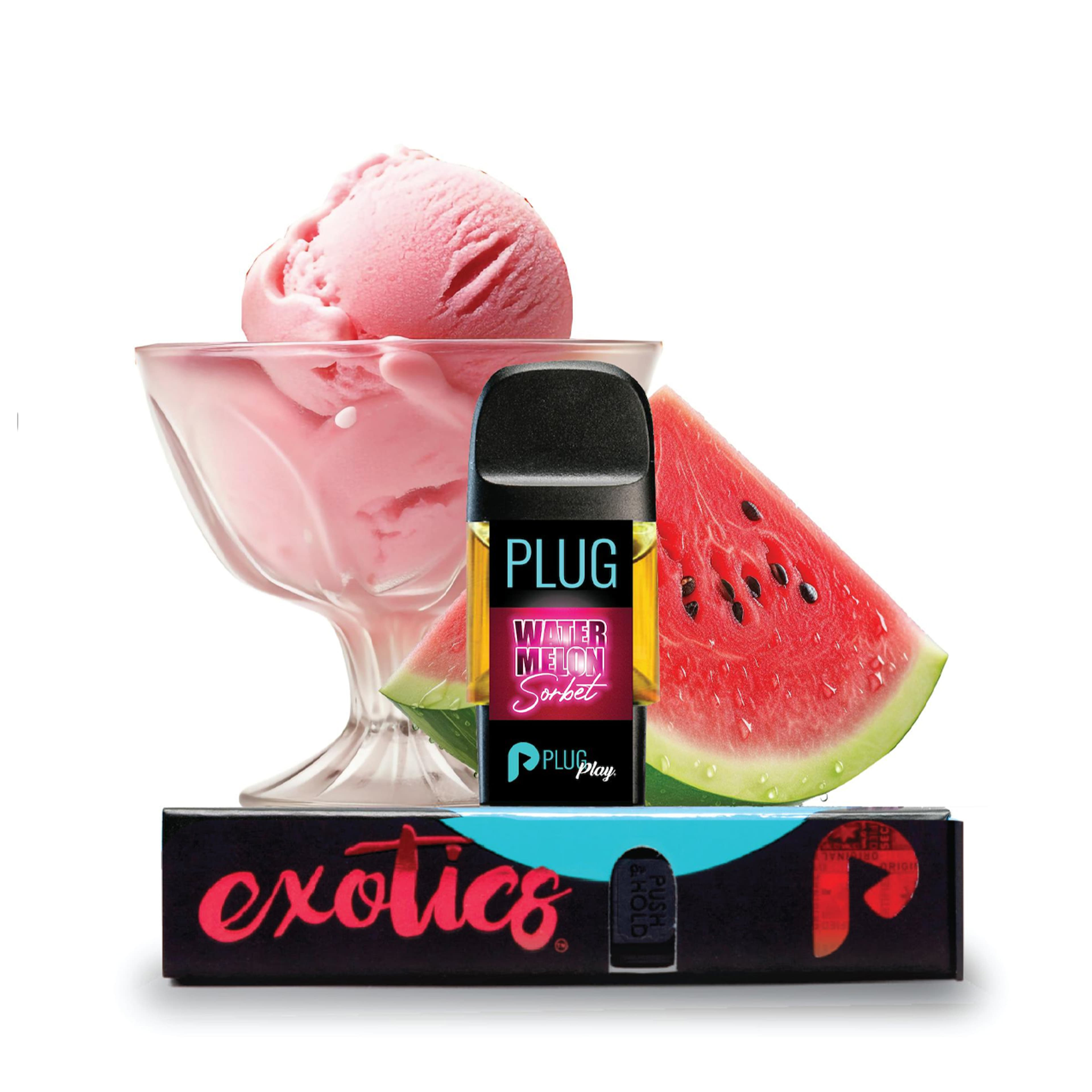 Watermelon Sorbet (H) 1g Exotics *SPECIAL PRICING* - PlugPlay - Watermelon Sorbet (H) - $35 - Vape Cartridge