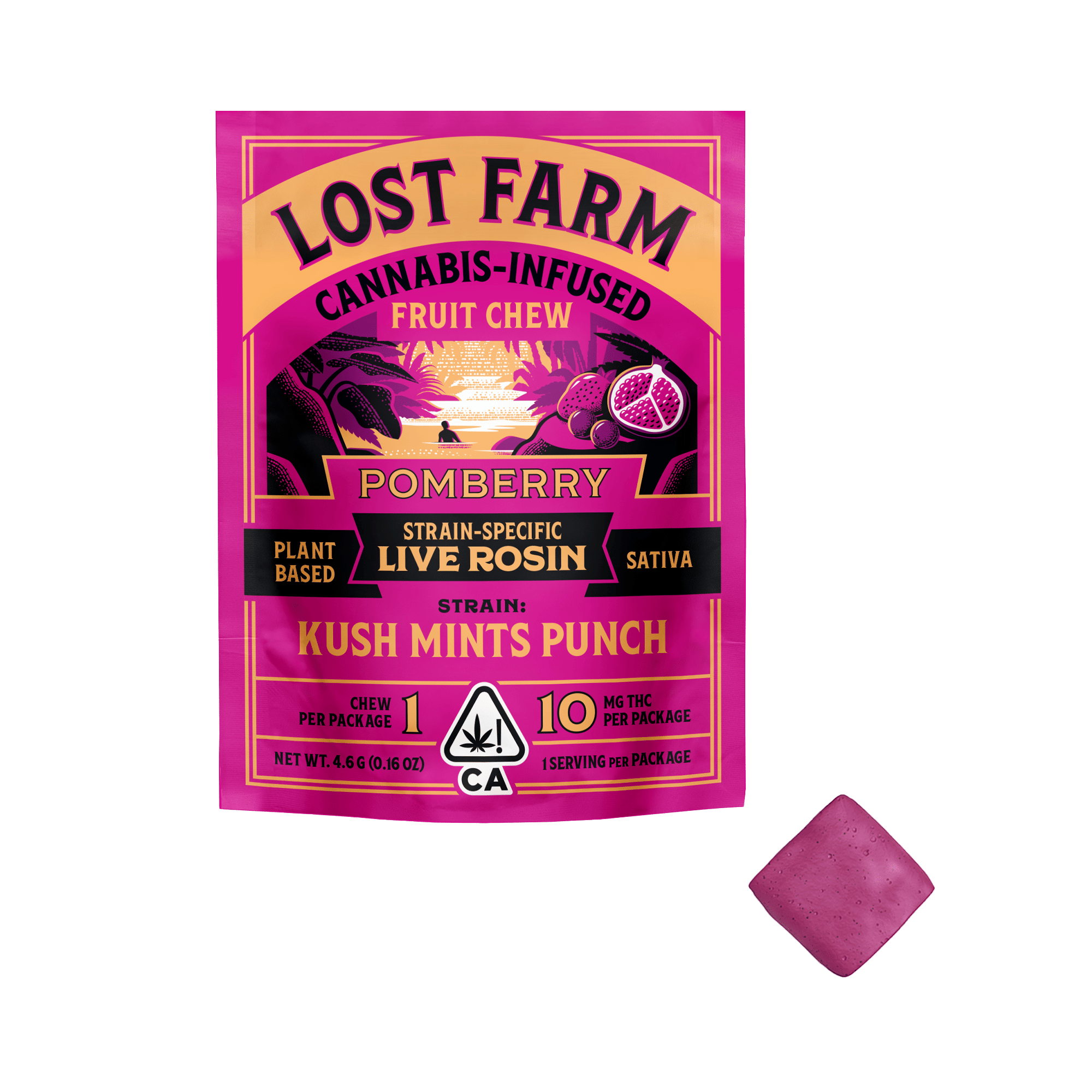 Lost Farm Live Rosin Pomberry "Kush Mints Punch" Mini Pack - Kiva Confections - Single Gummy - $3.99 - Edibles