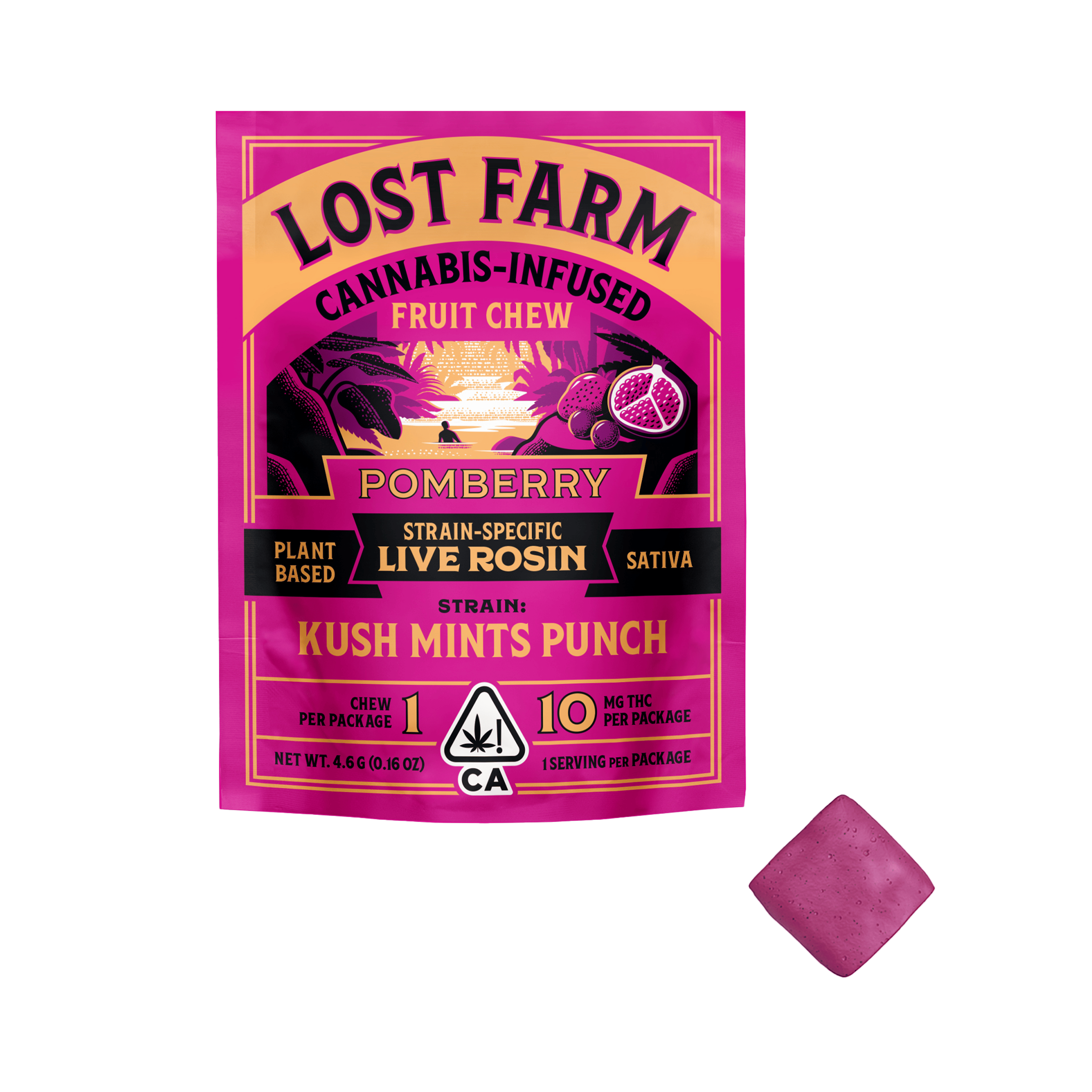 Lost Farm Live Rosin Pomberry "Kush Mints Punch" Mini Pack - Kiva Confections - Single Gummy - $3.99 - Edibles