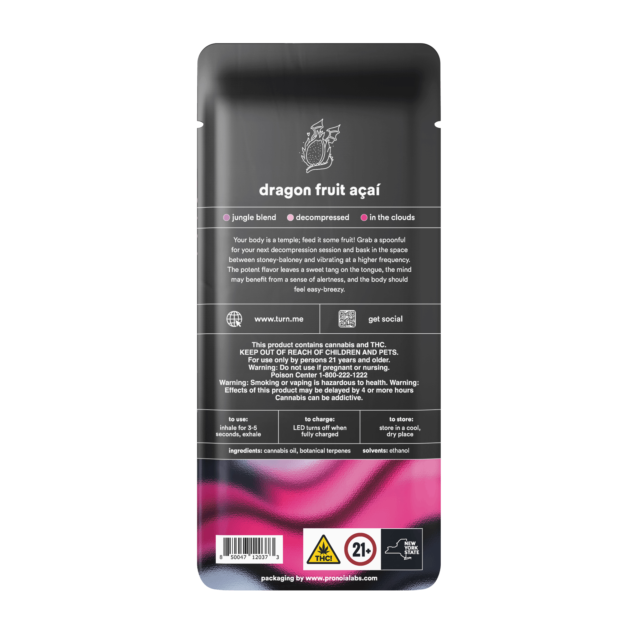 Dragon Fruit Acai 1G  Disposable - turn -  - $32.50 - Disposable Vapes