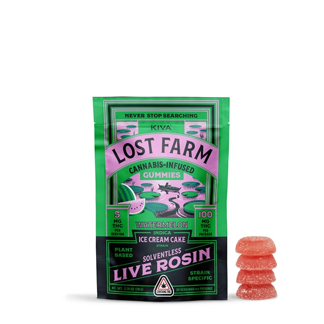 Lost Farm 100mg 20pk Watermelon x Ice Cream Cake Live Rosin Chews