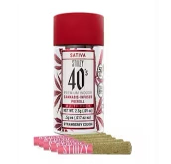 40's: Strawberry Cough 5PK Infused PR - Stiiizy -  - $21.60 - Preroll