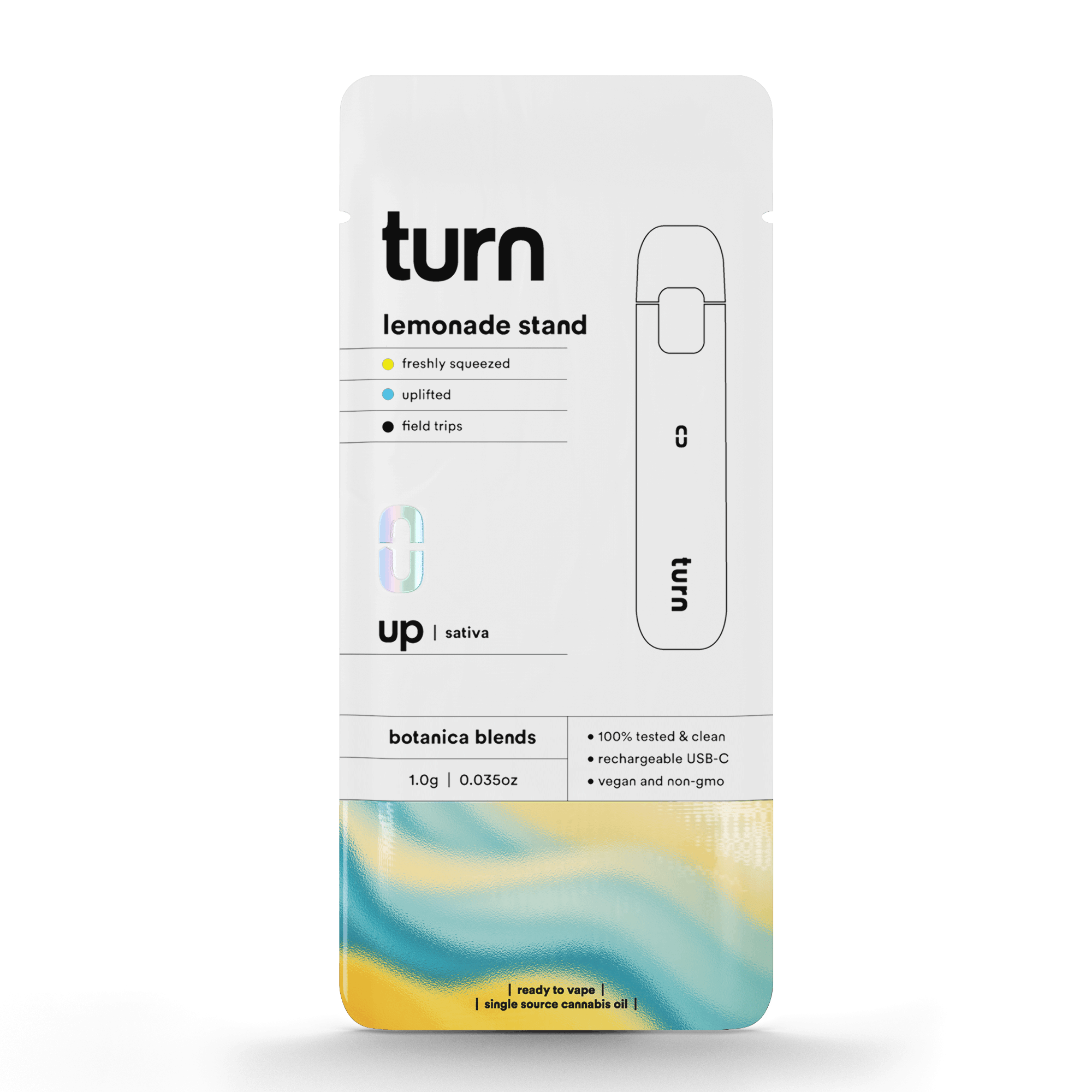 1.0g AIO | lemonade stand | botanica blends | up | - Turn - 1.0g AIO | lemonade stand Turn - $35 - Vape Pens