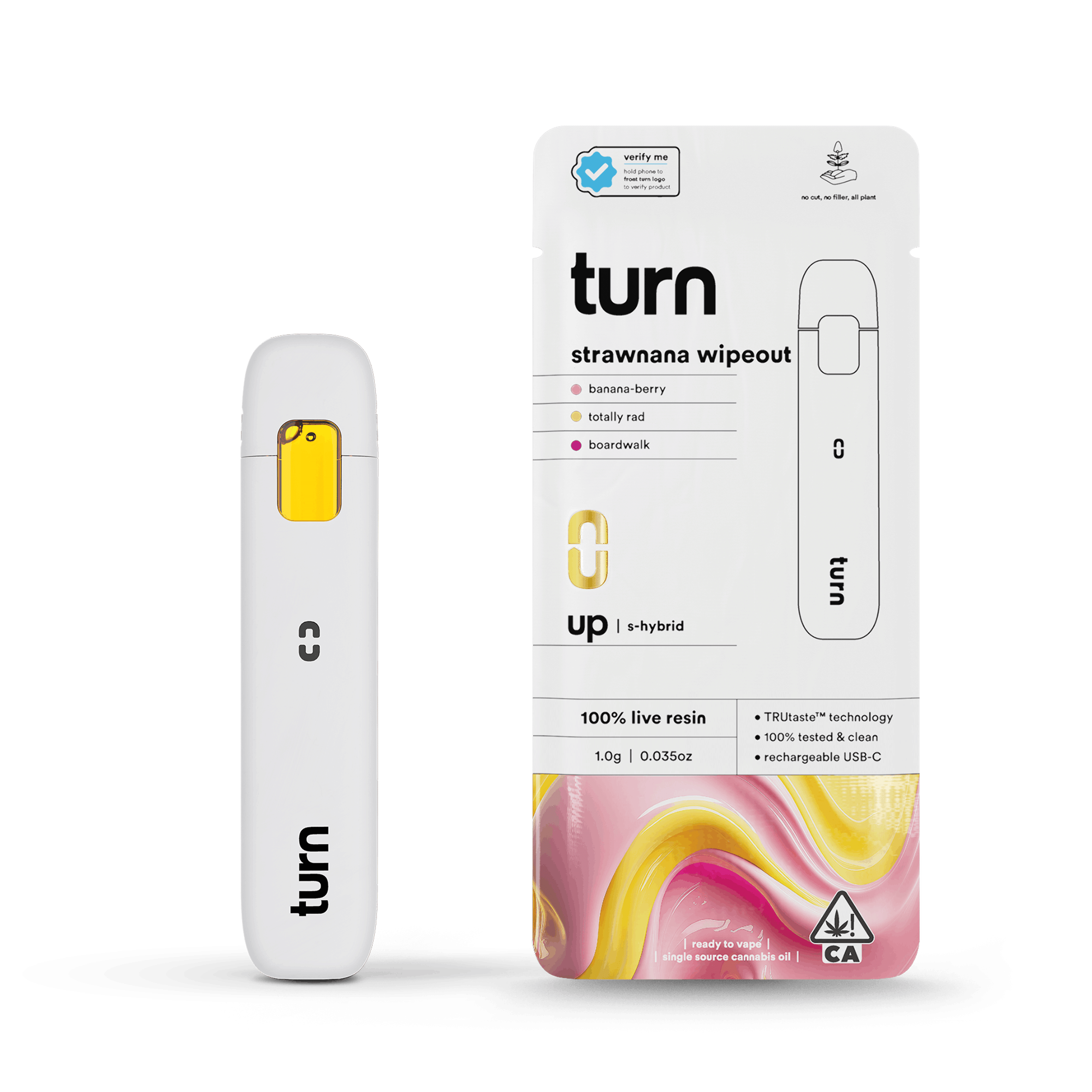 Turn Up Live Resin AIO | 1g - Strawnana Wipeout - Sativa - Turn - - $37 - All-In-Ones