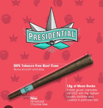 Cherry Gelato - 1.5G Moon Rock Blunt - Presidential - Cherry Gelato (H) - $17 - Pre-Rolls