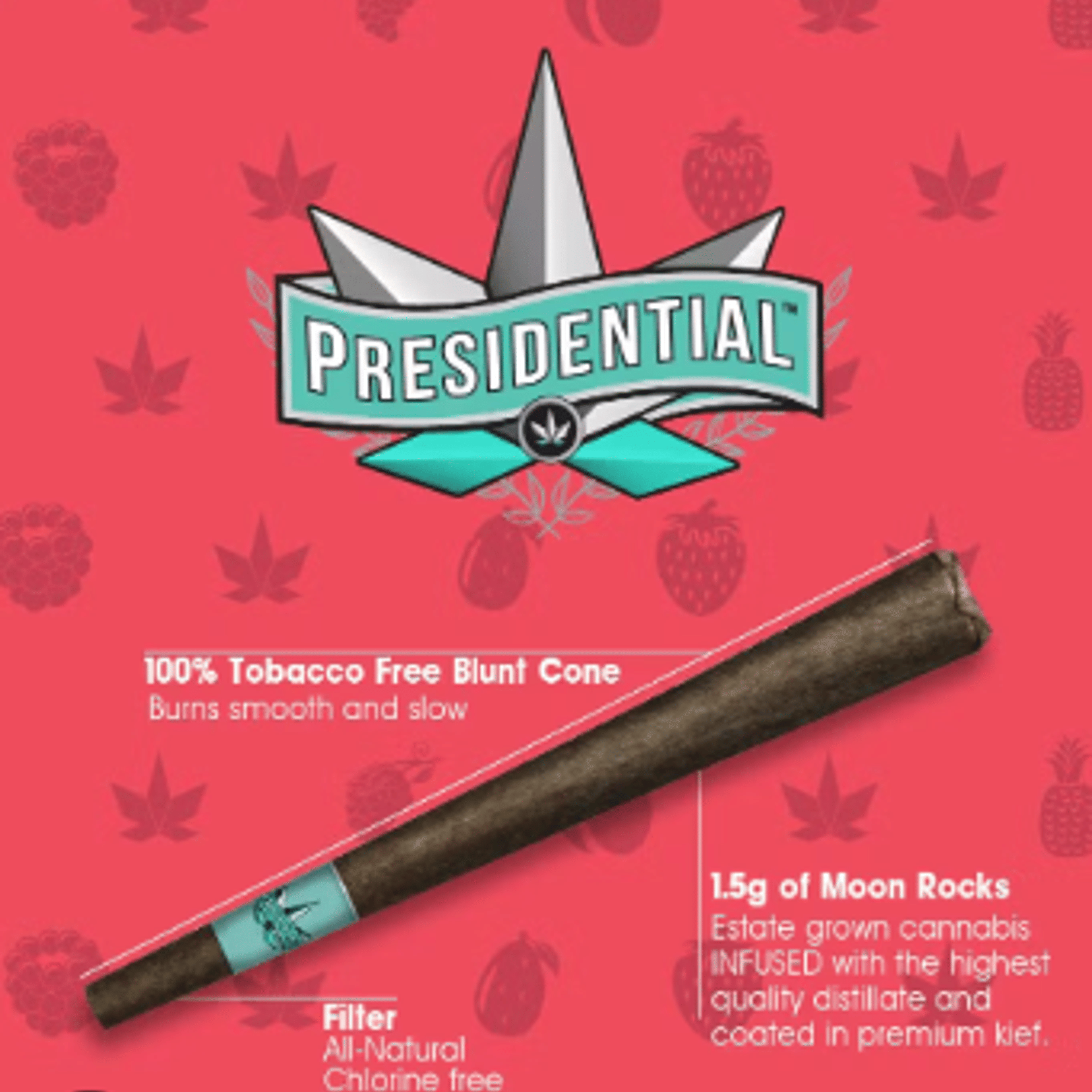 Cherry Gelato - 1.5G Moon Rock Blunt - Presidential - Cherry Gelato (H) - $17 - Pre-Rolls
