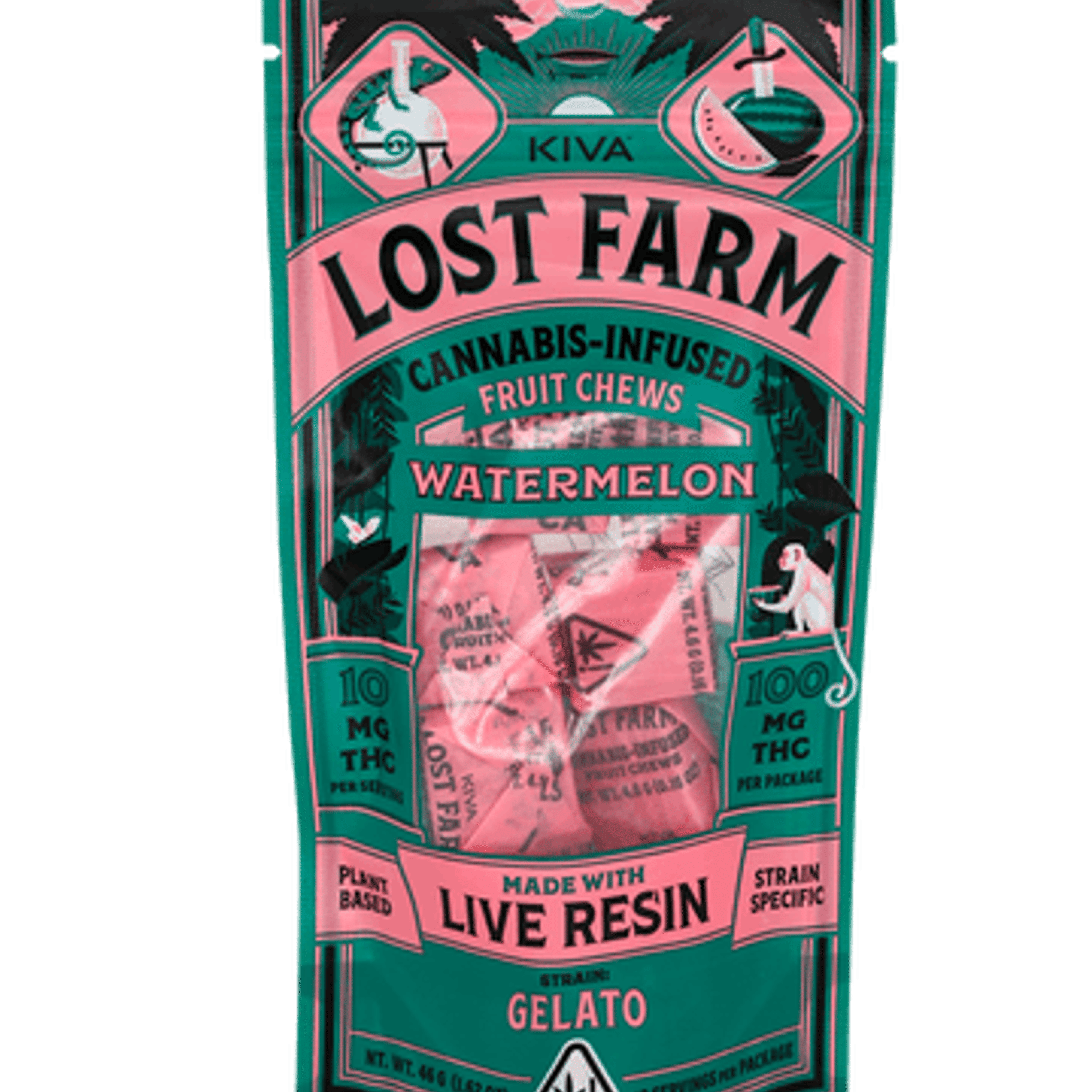 Lost Farm Watermelon 'Gelato' Chew - Kiva Confections - Lost Farm Watermelon 'Gelato' Chew - $25 - Edibles