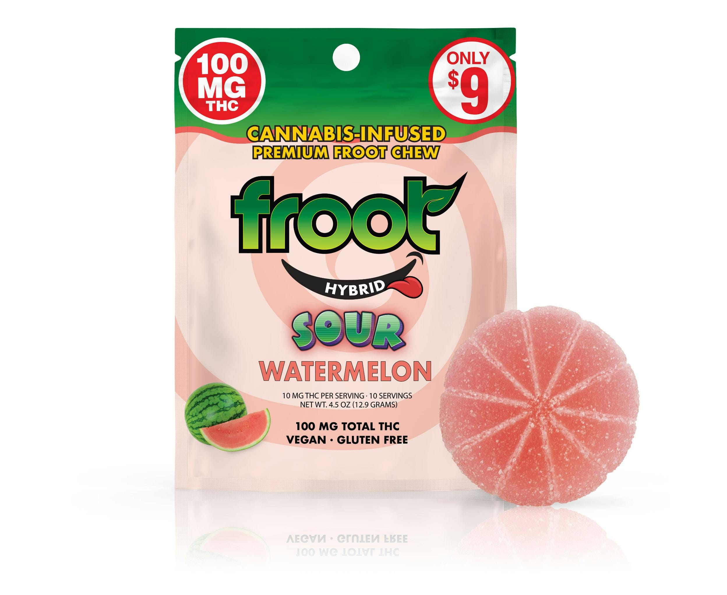 Sour Watermelon single gummy 100mg - Froot -  - $5.60 - Edible