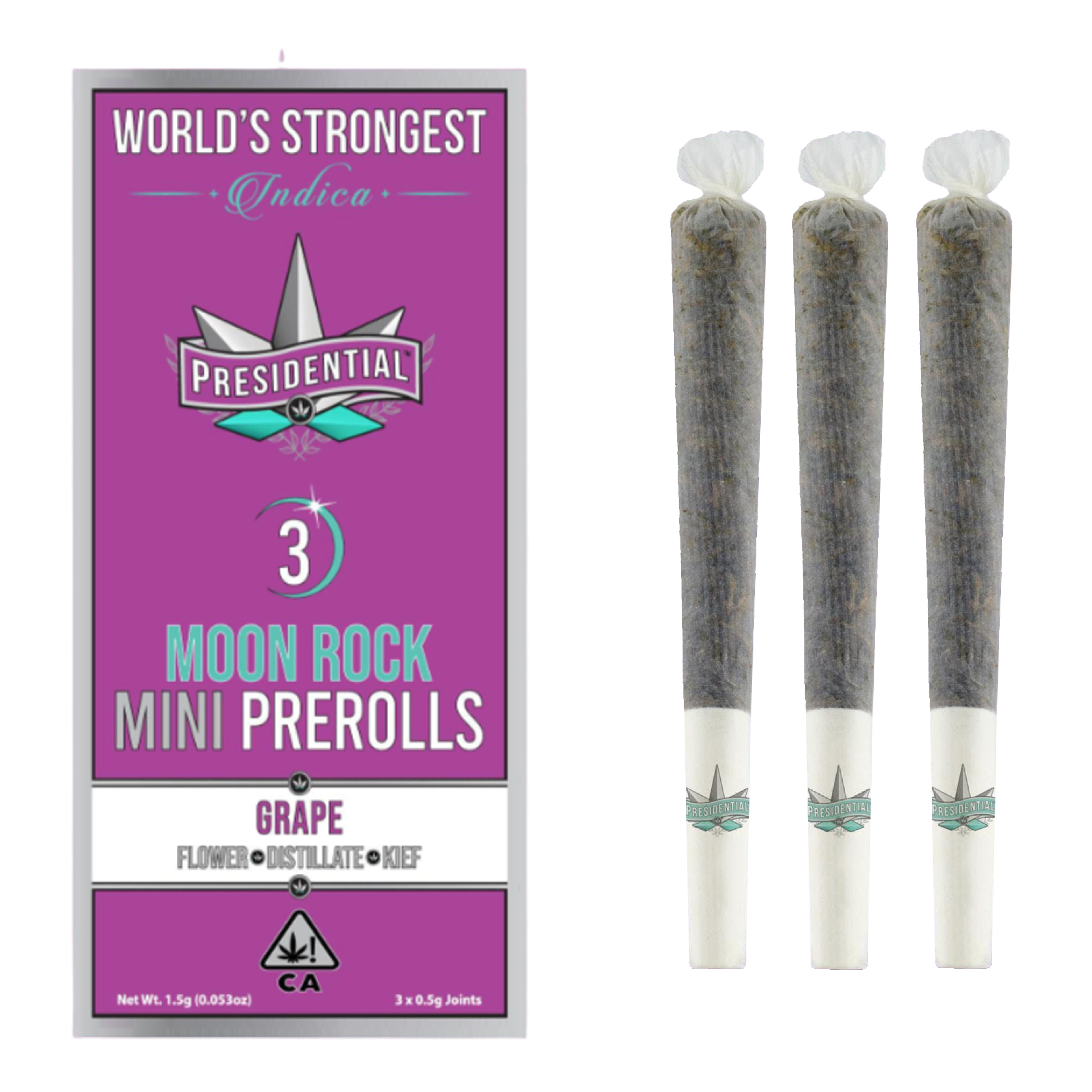 Grape (I) Moon Rock Mini Prerolls 3pk - Presidential - Grape (I) - $18.70 - Pre-Rolls