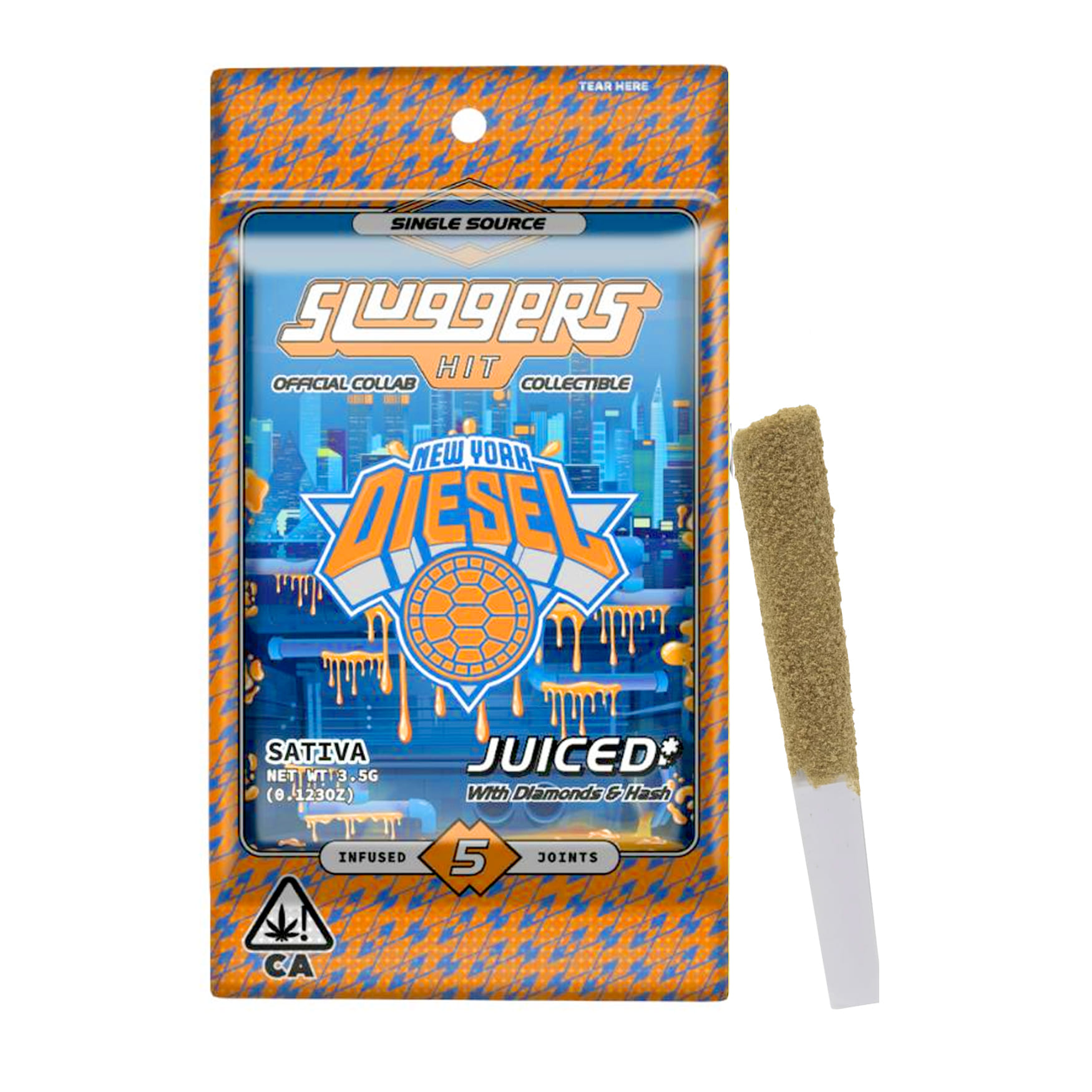NYC Diesel (S) - 5pk Infused Prerolls - Sluggers - NYC Diesel (SH) - $35.15 - Pre-Rolls