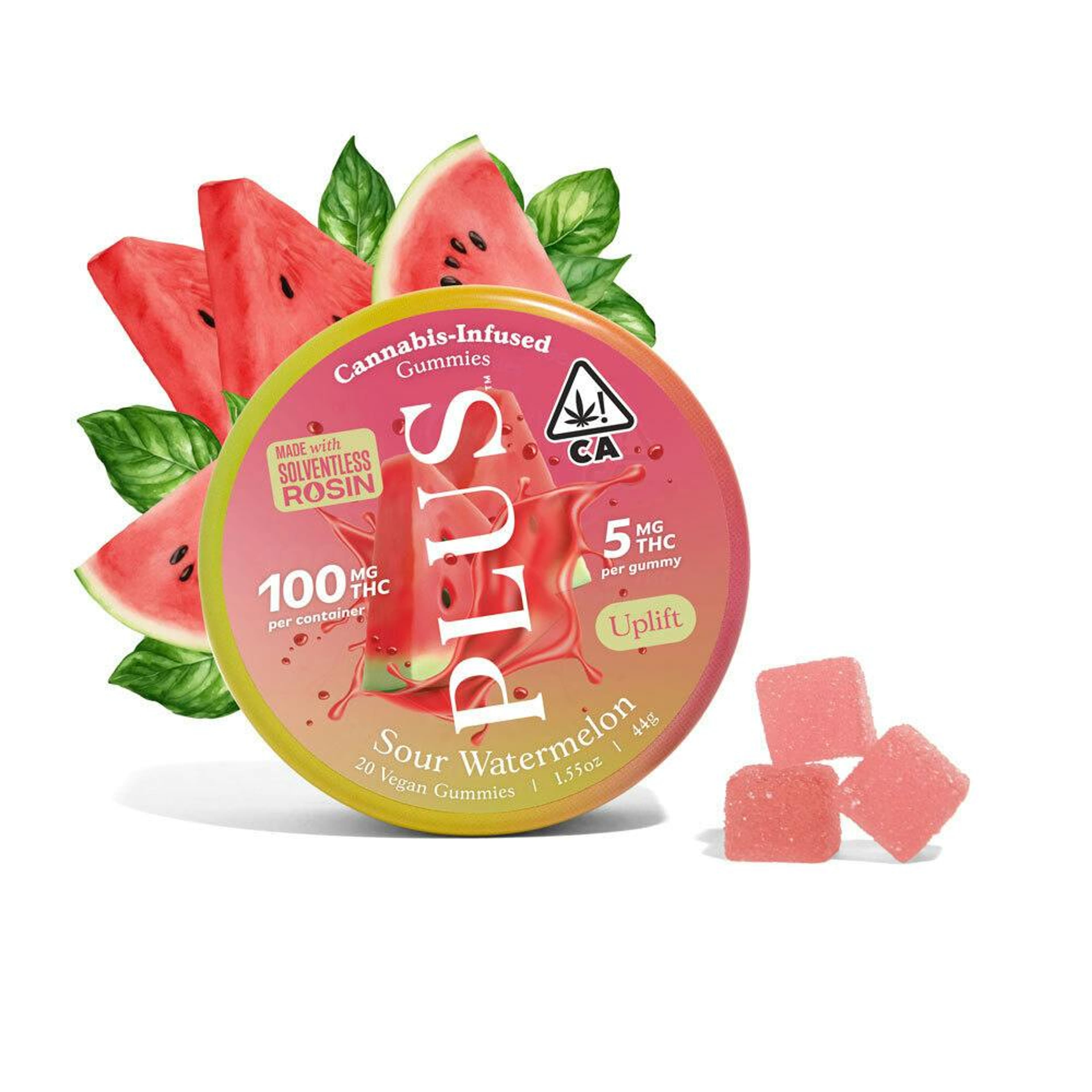 Sour Watermelon - Solventless Rosin Gummies - PLUS - Sour Watermelon (S) - $15 - Edibles