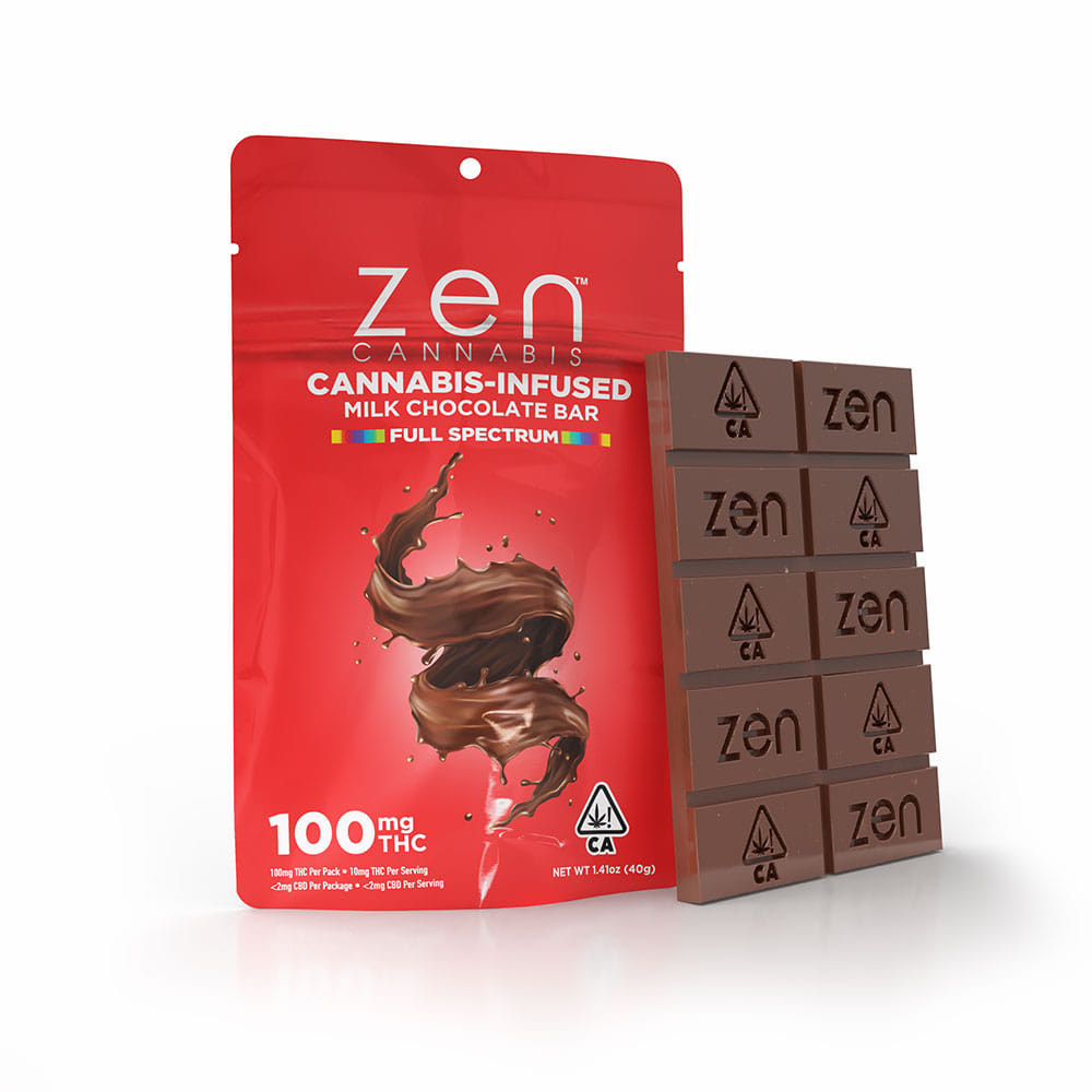 Milk Chocolate 100mg - Zen CA -  - $12.50 - Edibles