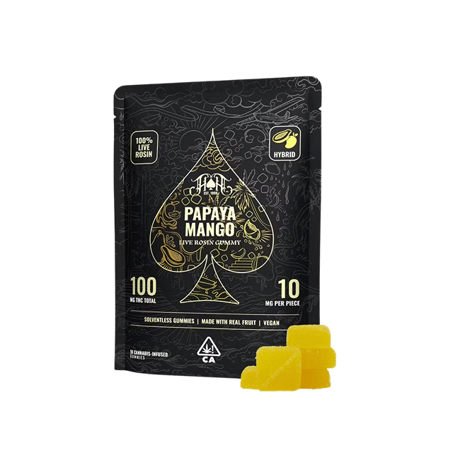 100mg Papaya Mango Live Rosin Gummies