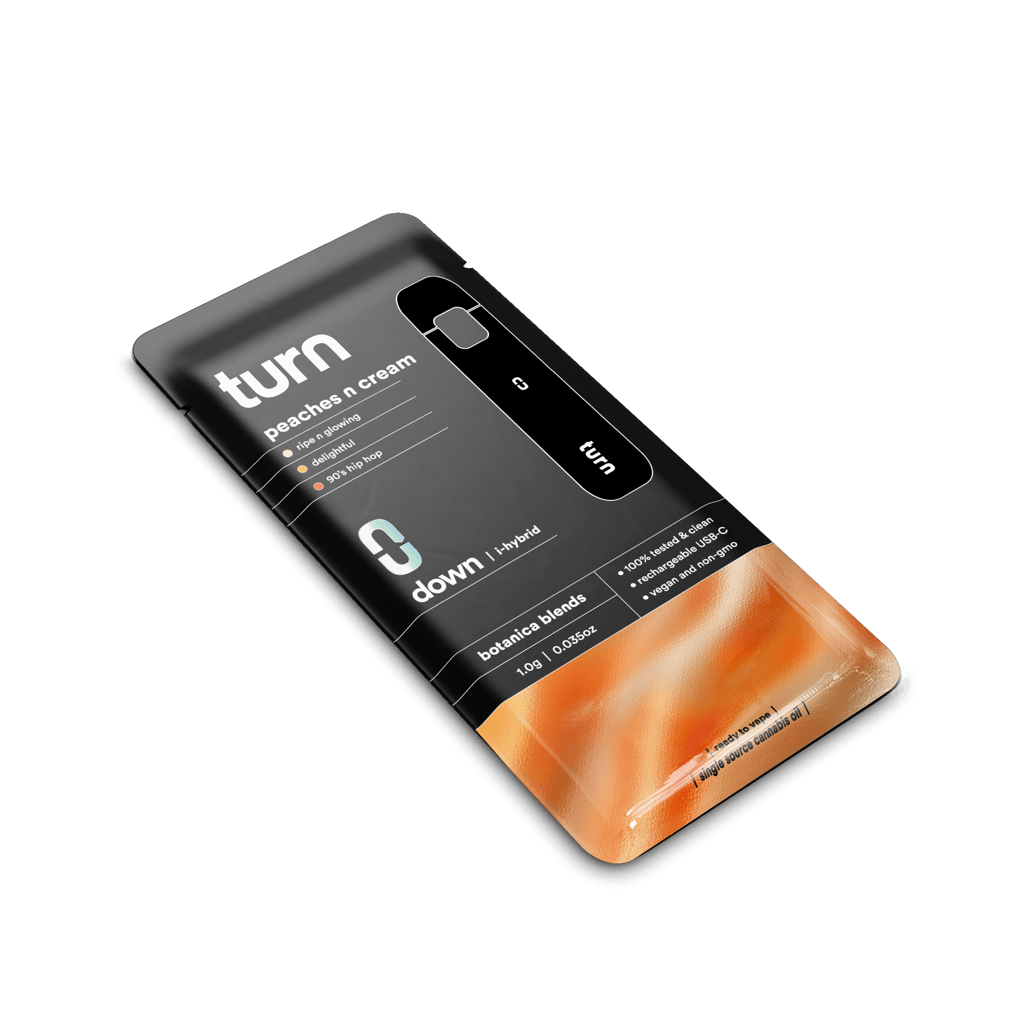 1.0g AIO | peaches n cream | botanica blends | down | - Turn - 1.0g AIO | peaches n cream - $35 - Vape Pens
