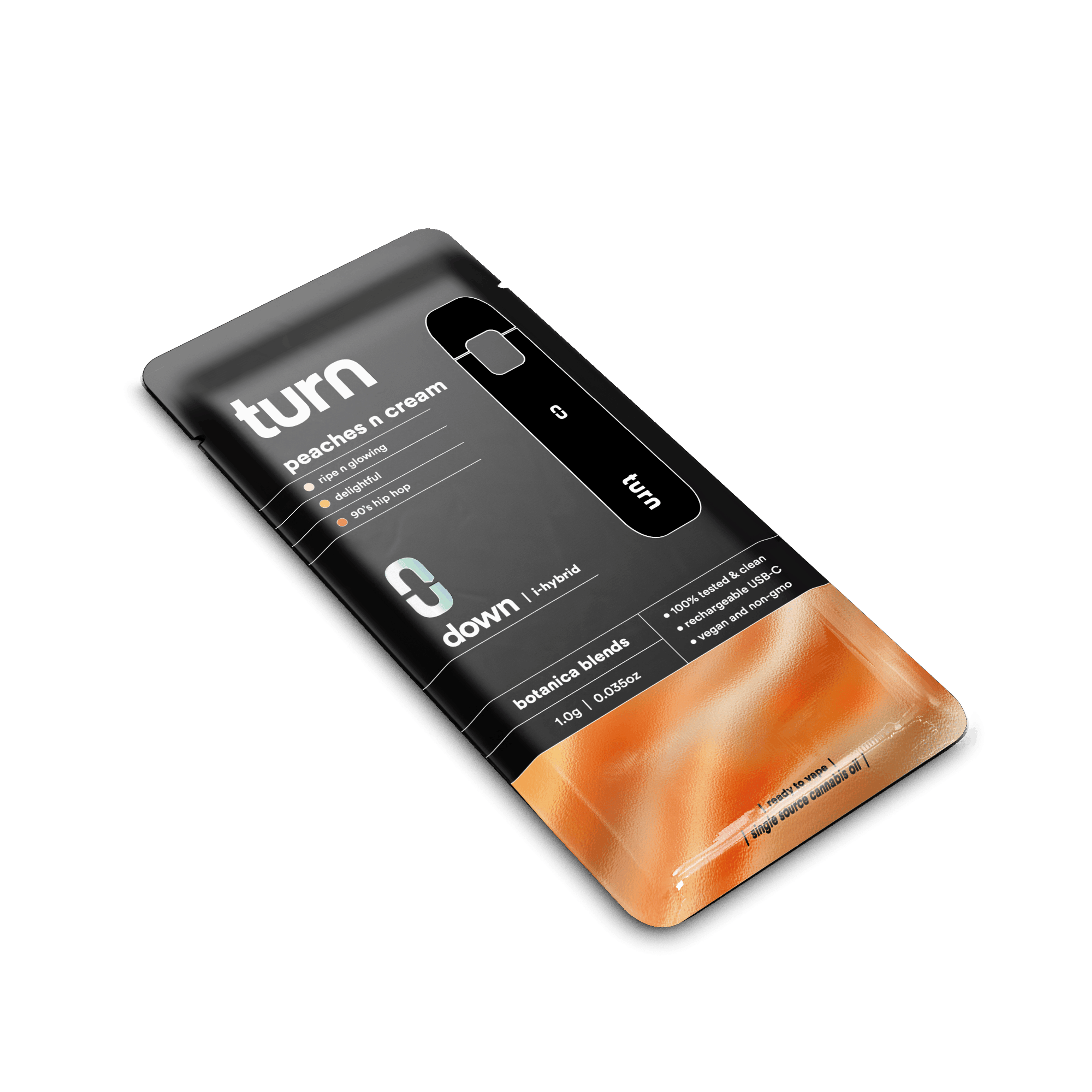 1.0g AIO | peaches n cream | botanica blends | down | - Turn - 1.0g AIO | peaches n cream - $35 - Vape Pens