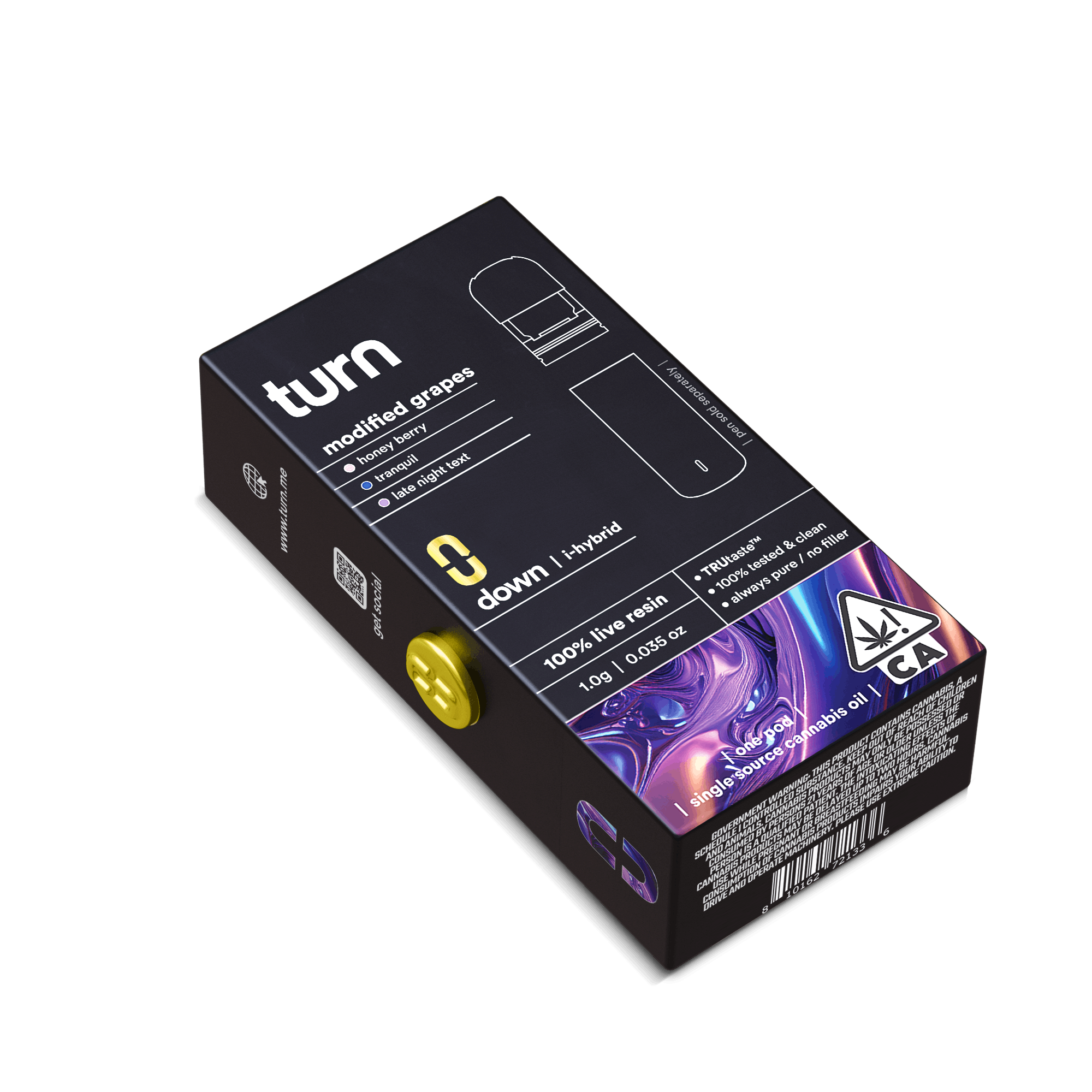 Turn Down Live Resin POD | 1g - Modified Grapes - Indica Hybrid - Turn -  - $36 - Vape Carts