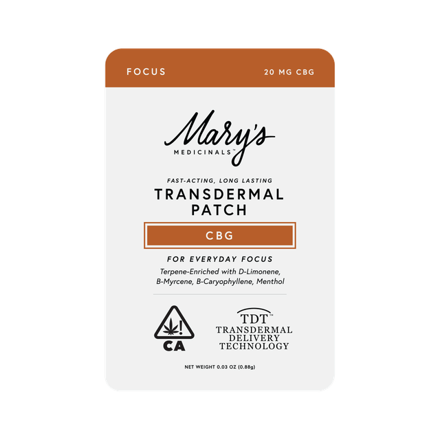 Focus Transdermal Patch - CBG *SPECIAL PRICING* - Mary's Medicinals - CBG Focus Patch - $9.80 - Topicals