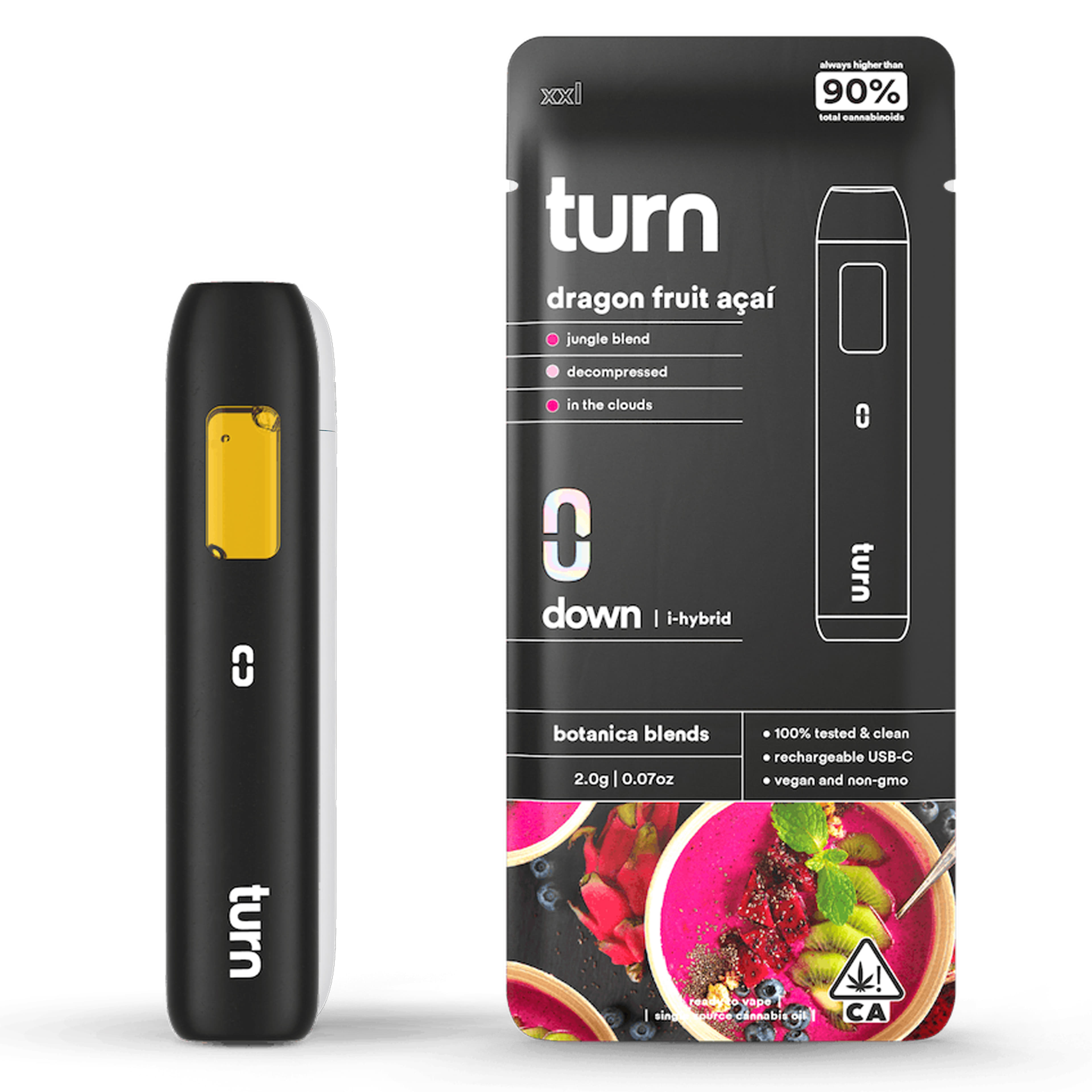Dragon Fruit Acai (I/H) 1g BB AIO - Turn Brand - Dragon Fruit Acai (I/H) - $26 - Vape Cartridge