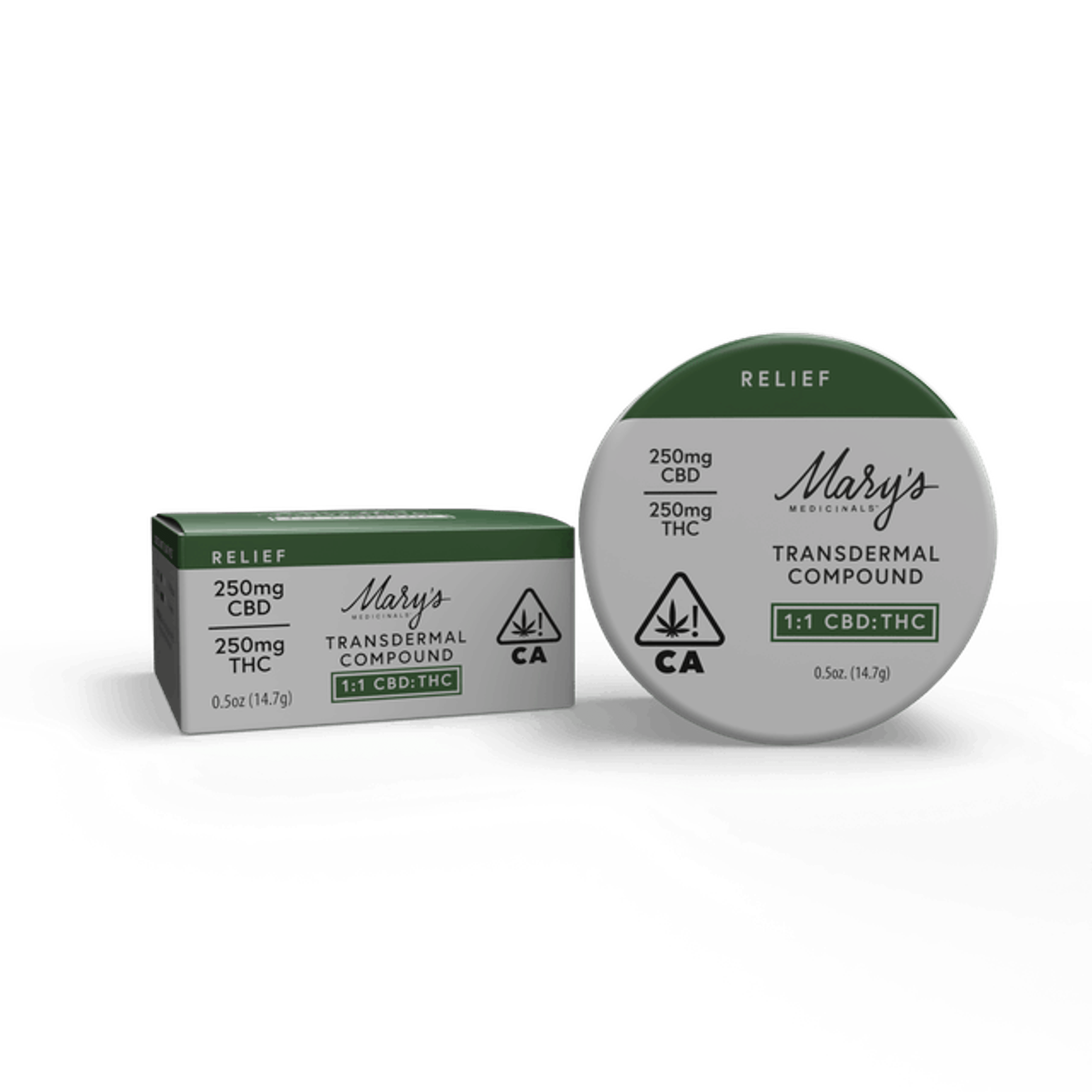 Relief 1:1 Mini Transdermal Compound 0.5 oz - Mary's Medicinals - - $30 - Topicals