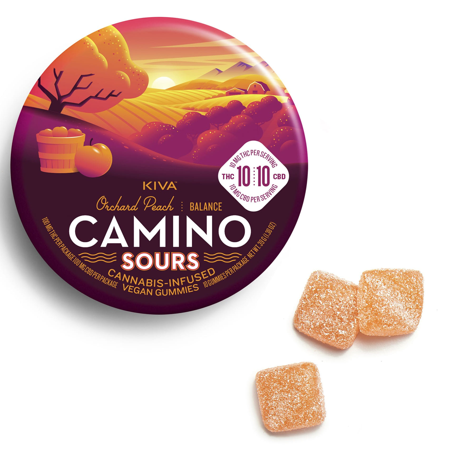 Orchard Peach 1:1 THC:CBD Gummies - Camino - Orchard Peach 1:1 - $18.85 - Edibles