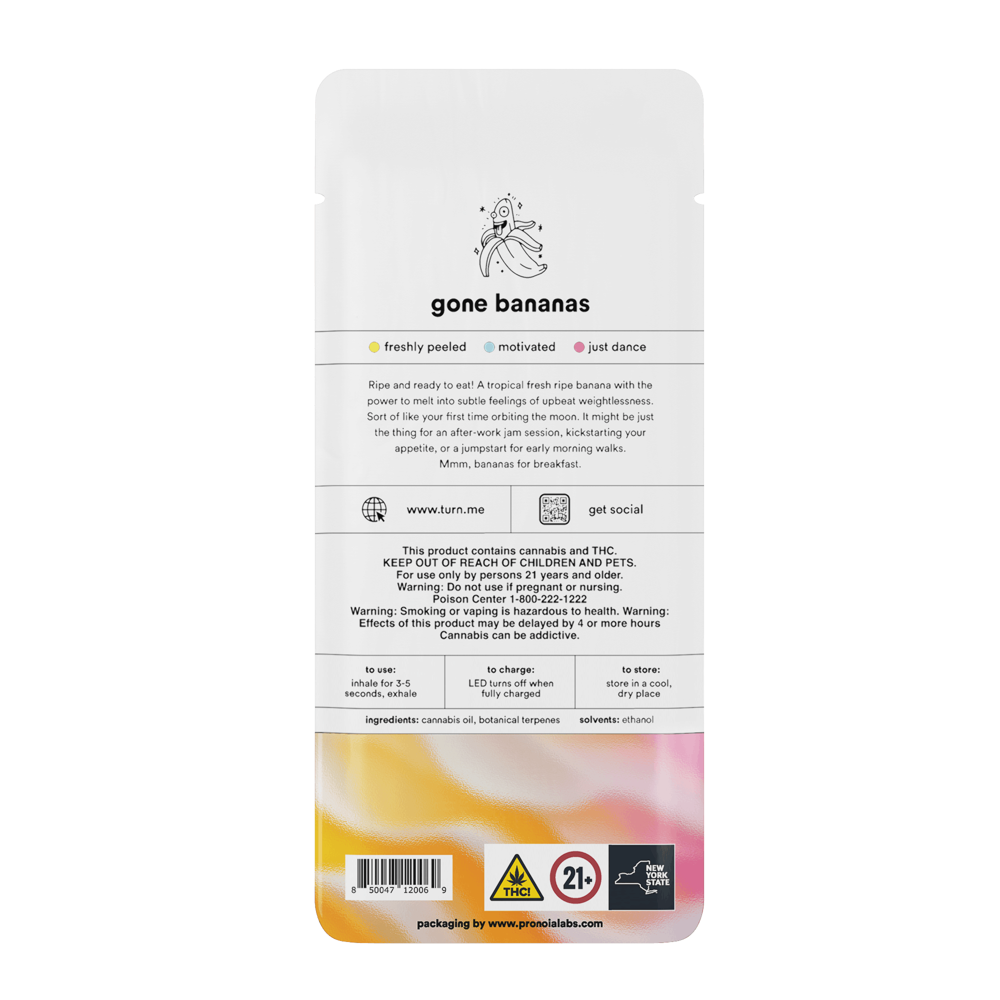 gone bananas (s-hybrid) / botanical blends / 1g disposable - Turn -  - $25.21 - Vapes