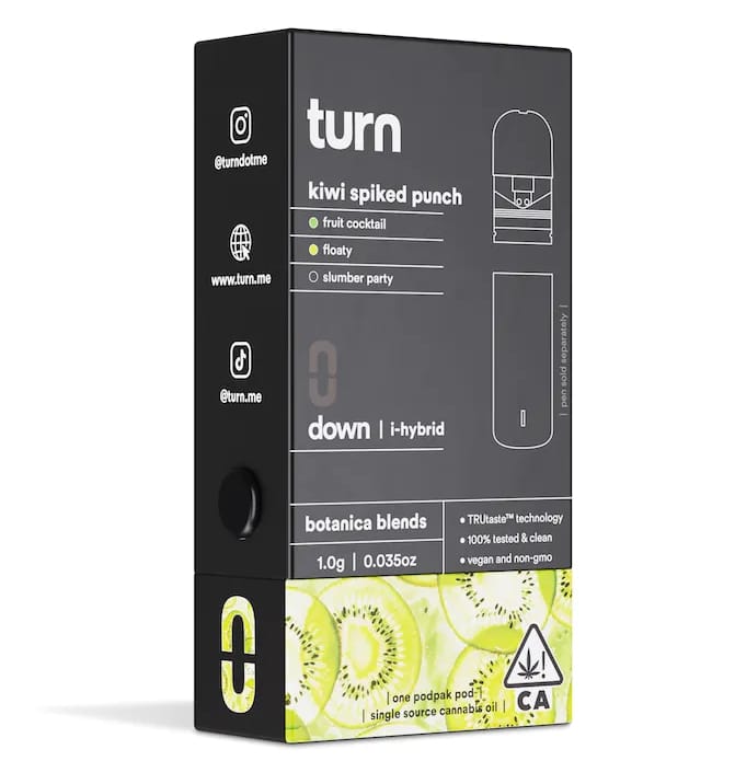 Turn - Kiwi Spiked Punch Botanical Blend Pod 1g - Turn - Turn - Kiwi Spiked Punch Botanical Blend Pod 1g - $38 - 1g Vape Carts & Pods