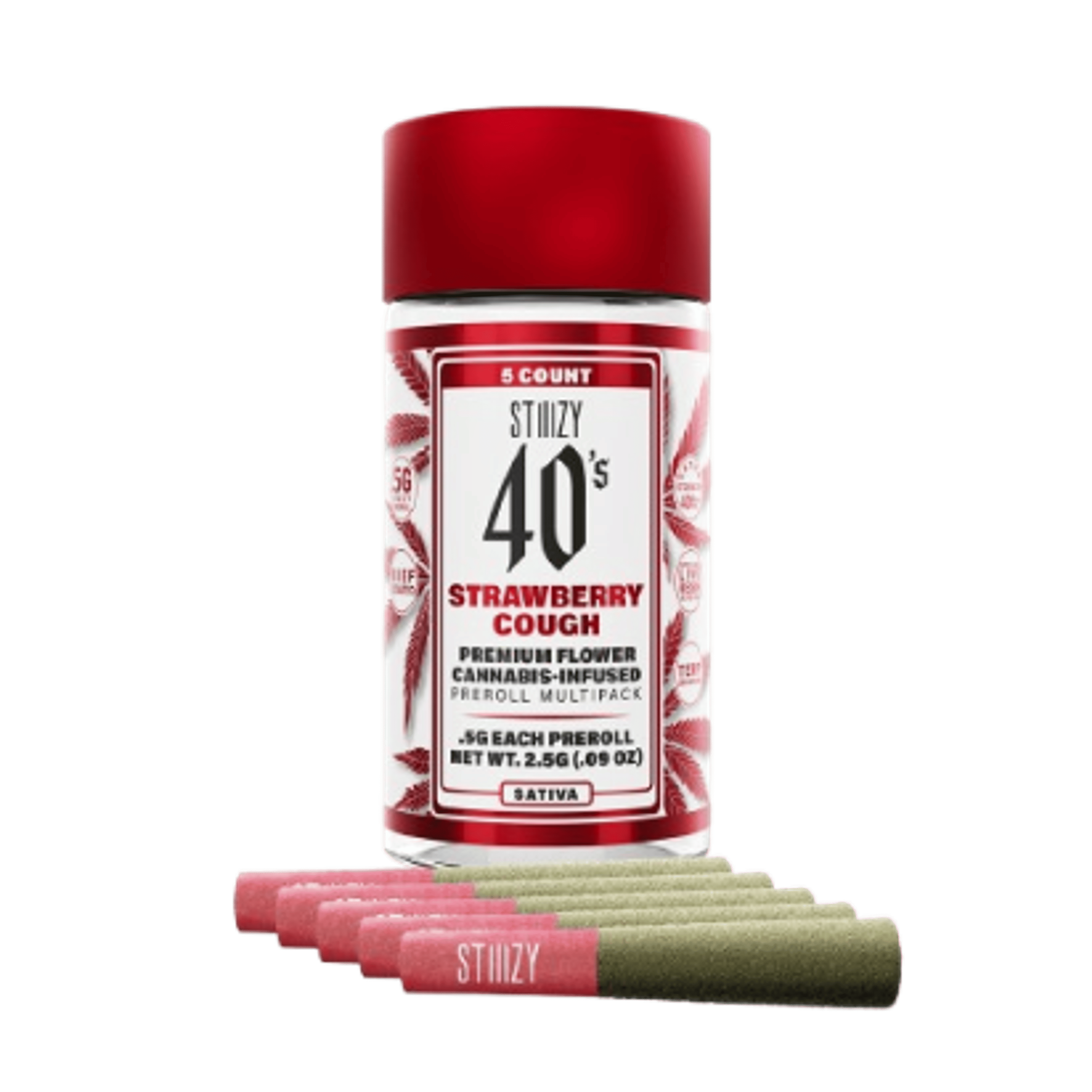 Strawberry Cough - 40's Infused Mini Pre-Rolls - STIIIZY - 2.5g (5-Pack) - $35.99 - Infused Pre-Rolls