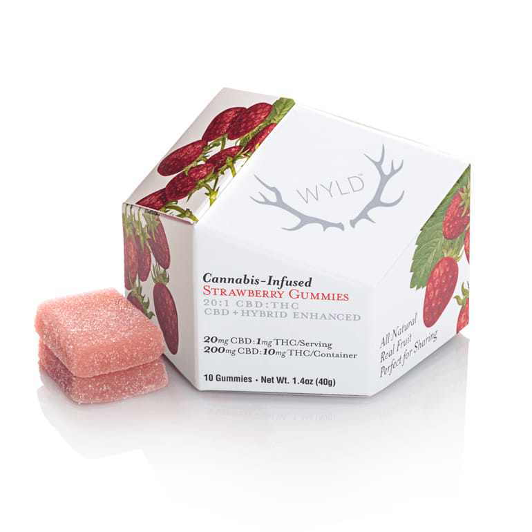 Strawberry 20:1 CBD:THC Gummies - Wyld - Strawberry 20:1 CBD - $16.50 - Edibles