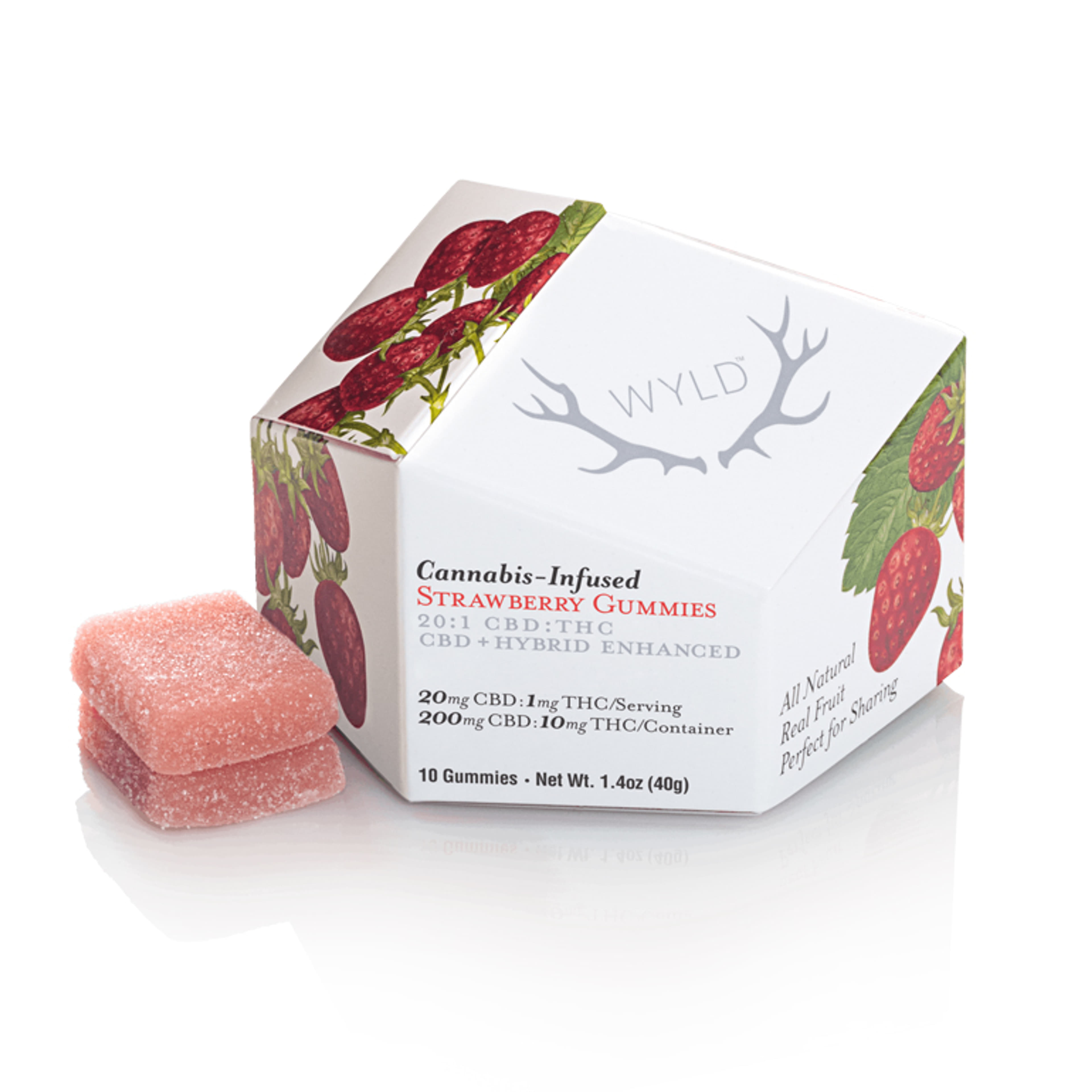 Strawberry 20:1 CBD:THC Gummies - Wyld - Strawberry 20:1 CBD - $16.50 - Edibles