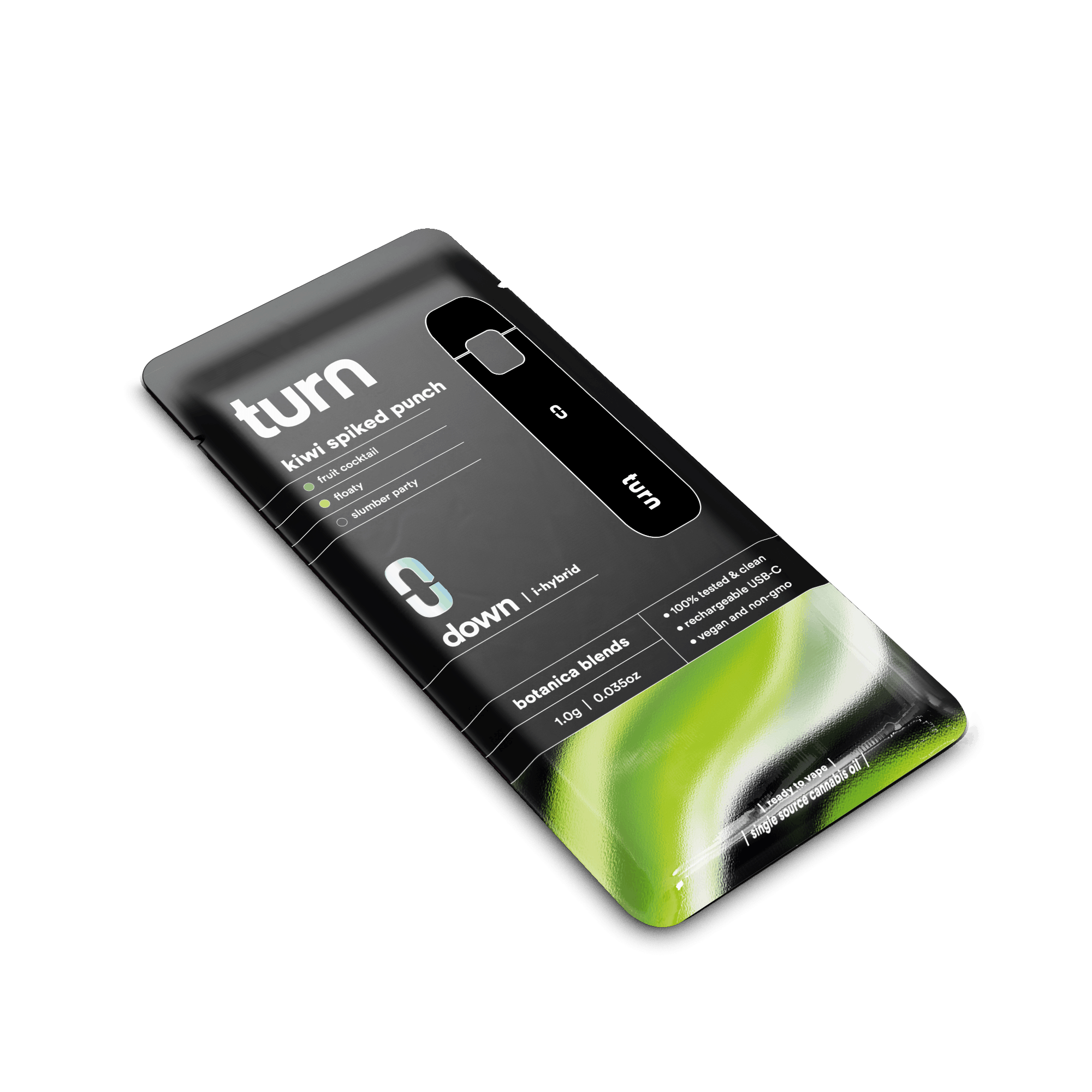 1.0g AIO | kiwi spiked punch | botanica blends | down | - Turn -  - $35 - Vape Pens