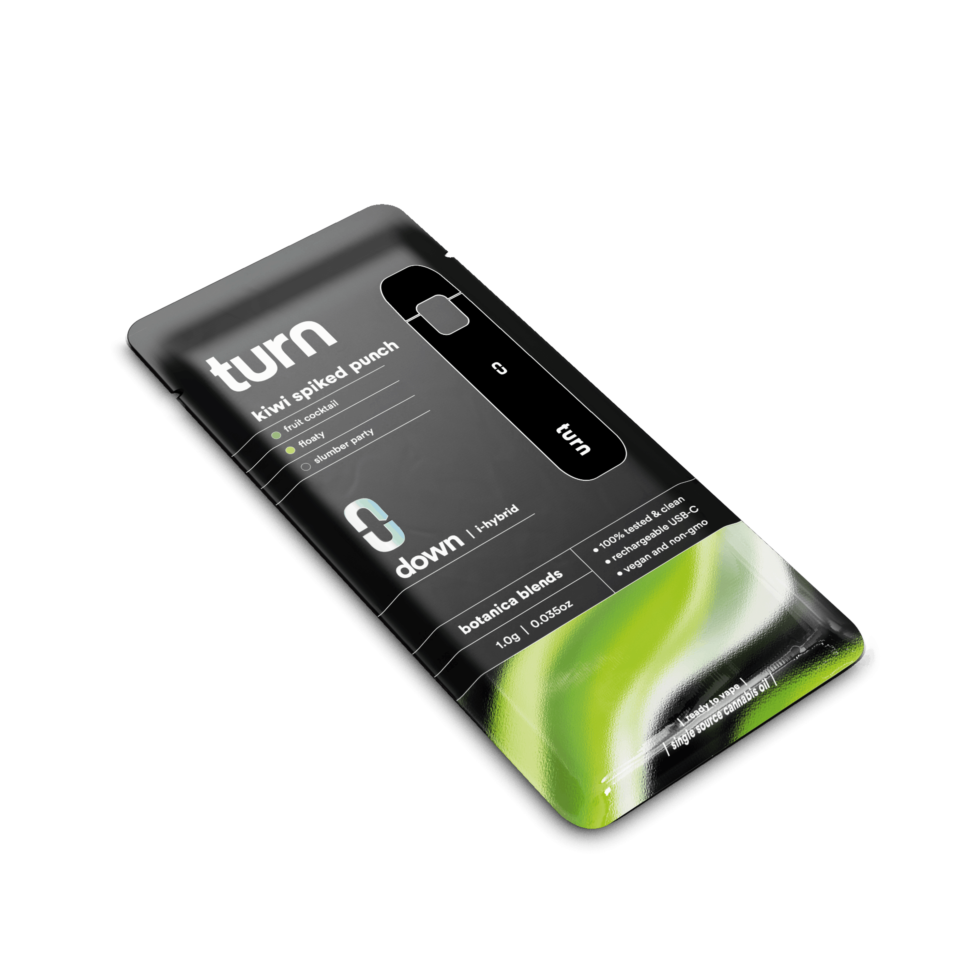 1.0g AIO | kiwi spiked punch | botanica blends | down | - Turn - - $35 - Vape Pens