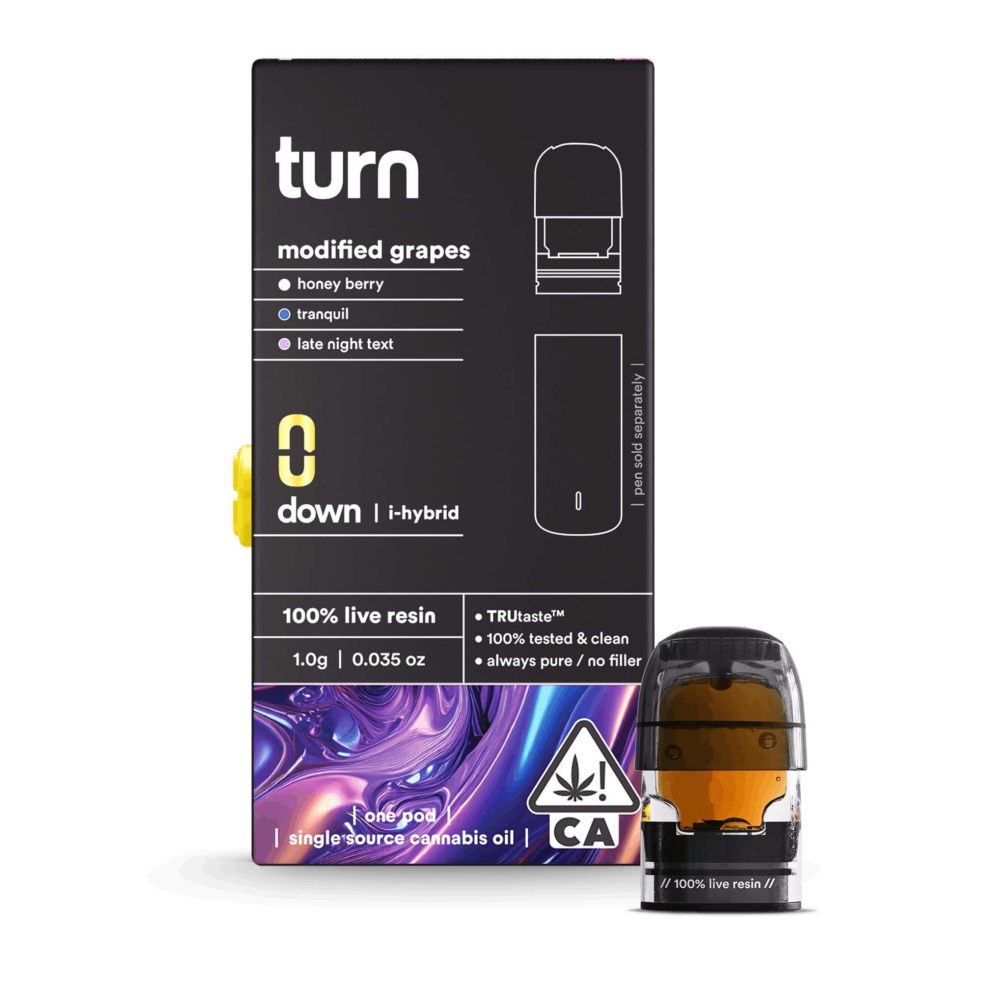 Turn Down Live Resin POD | 1g - Modified Grapes - Indica Hybrid - Turn -  - $36 - Vape Carts