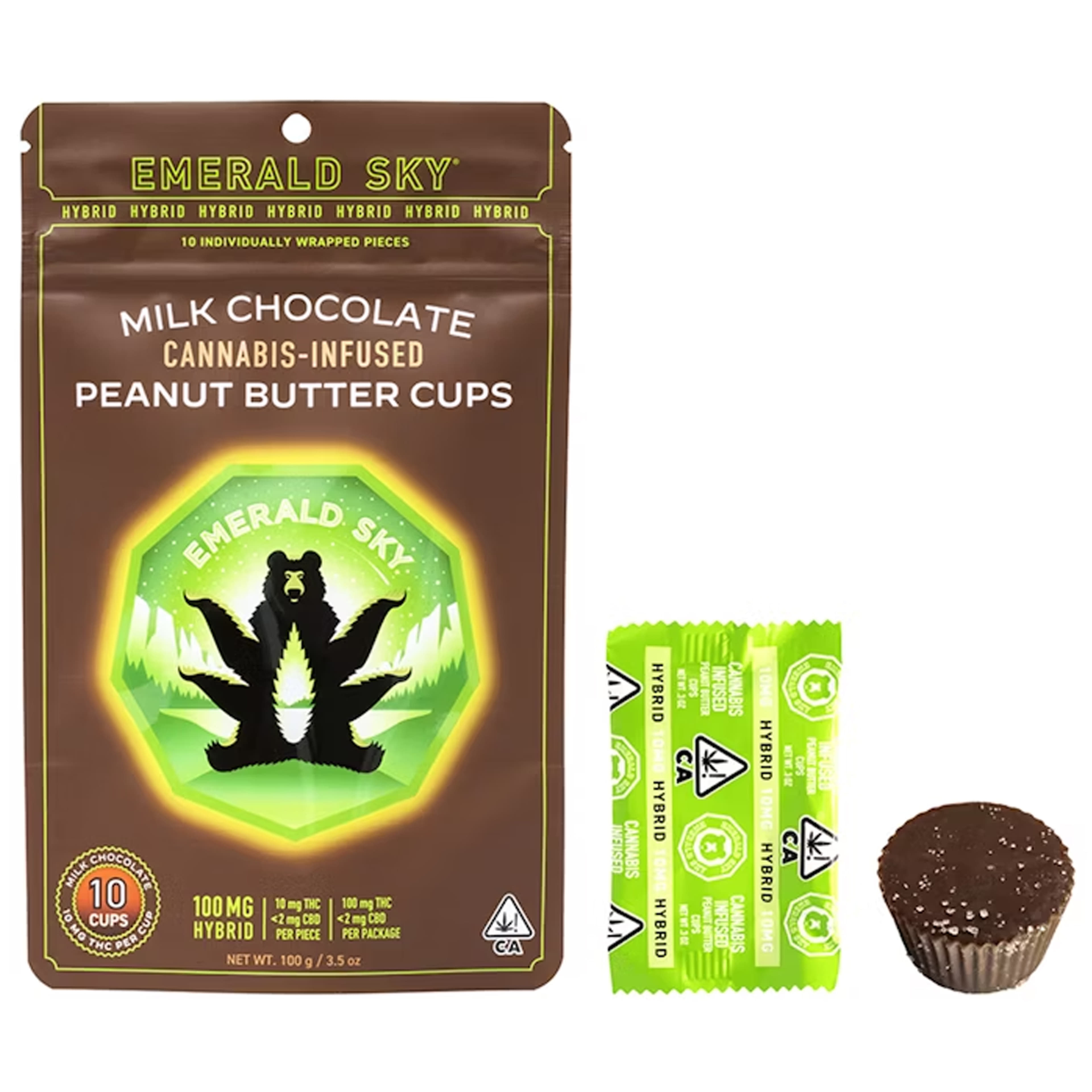 Hybrid Milk Peanut Butter Cups 10pk - Emerald Sky - PB Cups (H) - $16.80 - Edibles