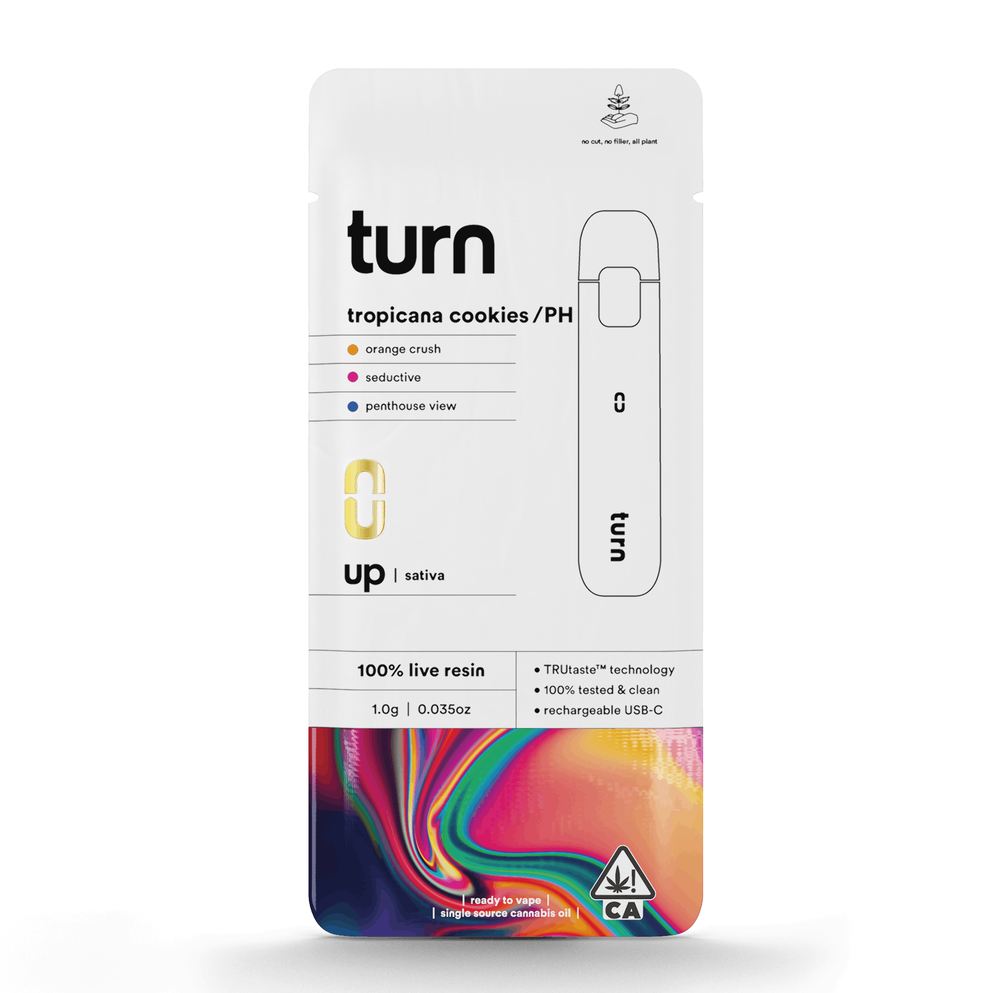 Turn Up Live Resin | 1g - Tropicana Cookies / PH - AIO - Sativa - Turn -  - $37 - All-In-Ones