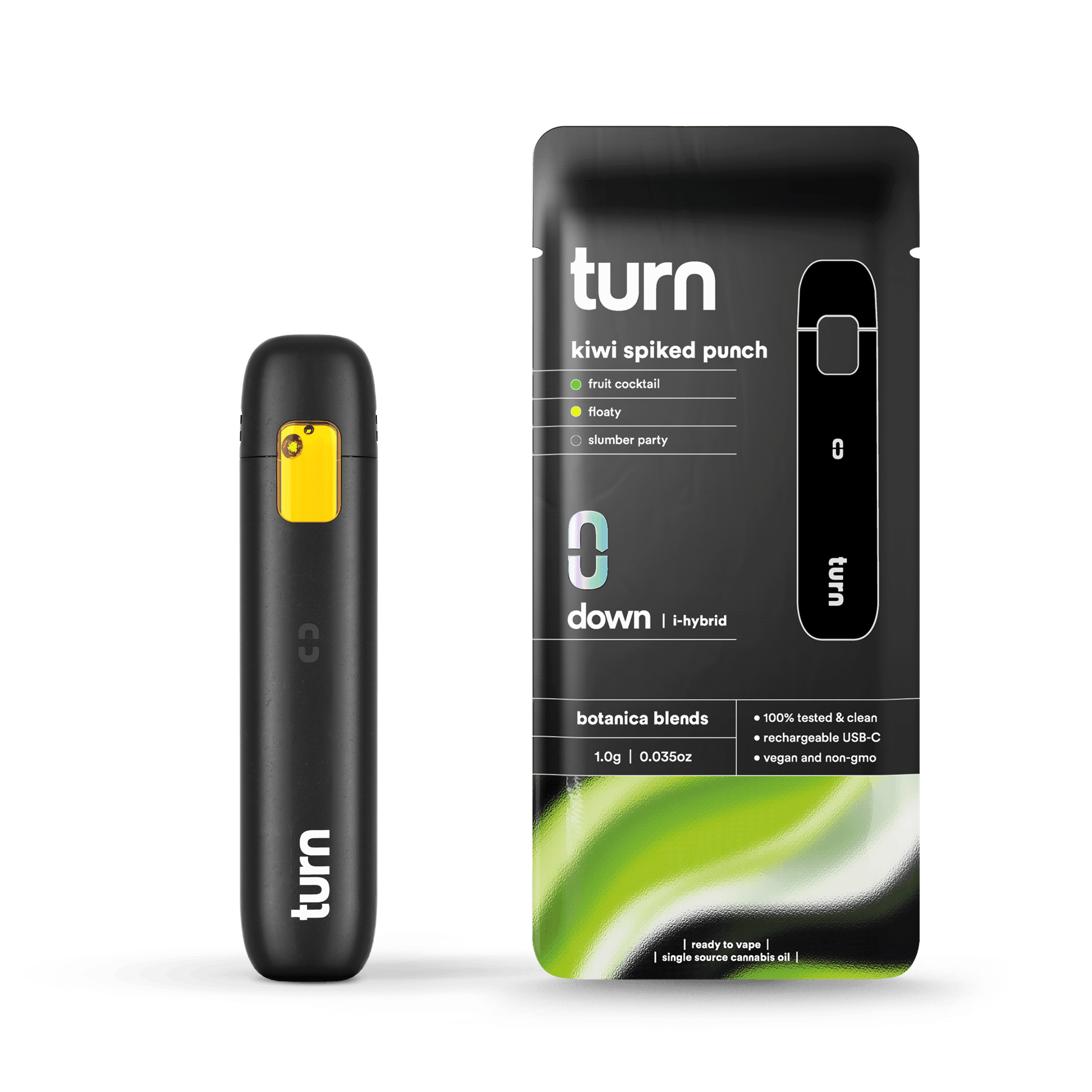 1.0g AIO | kiwi spiked punch | botanica blends | down | - Turn - - $35 - Vape Pens
