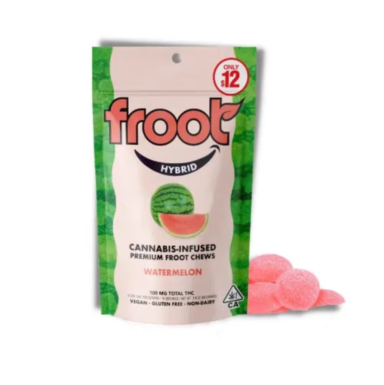 Watermelon Gummies 100mg - Froot -  - $6.40 - Edible