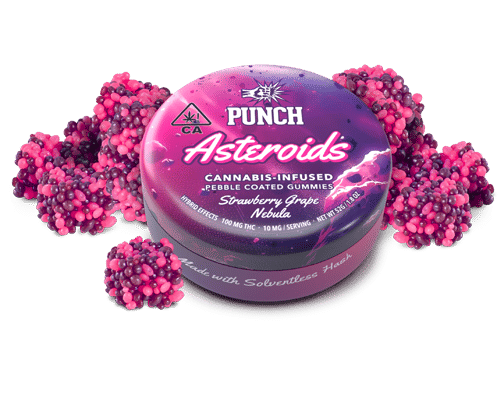 Punch Edibles - Solventless Asteroids | Strawberry Grape Nebula Pebble Coated Gummies - Punch Edibles - Punch Edibles - Solventless Asteroids | Strawberry Grape Nebula Pebble Coated Gummies - $25 - Edible