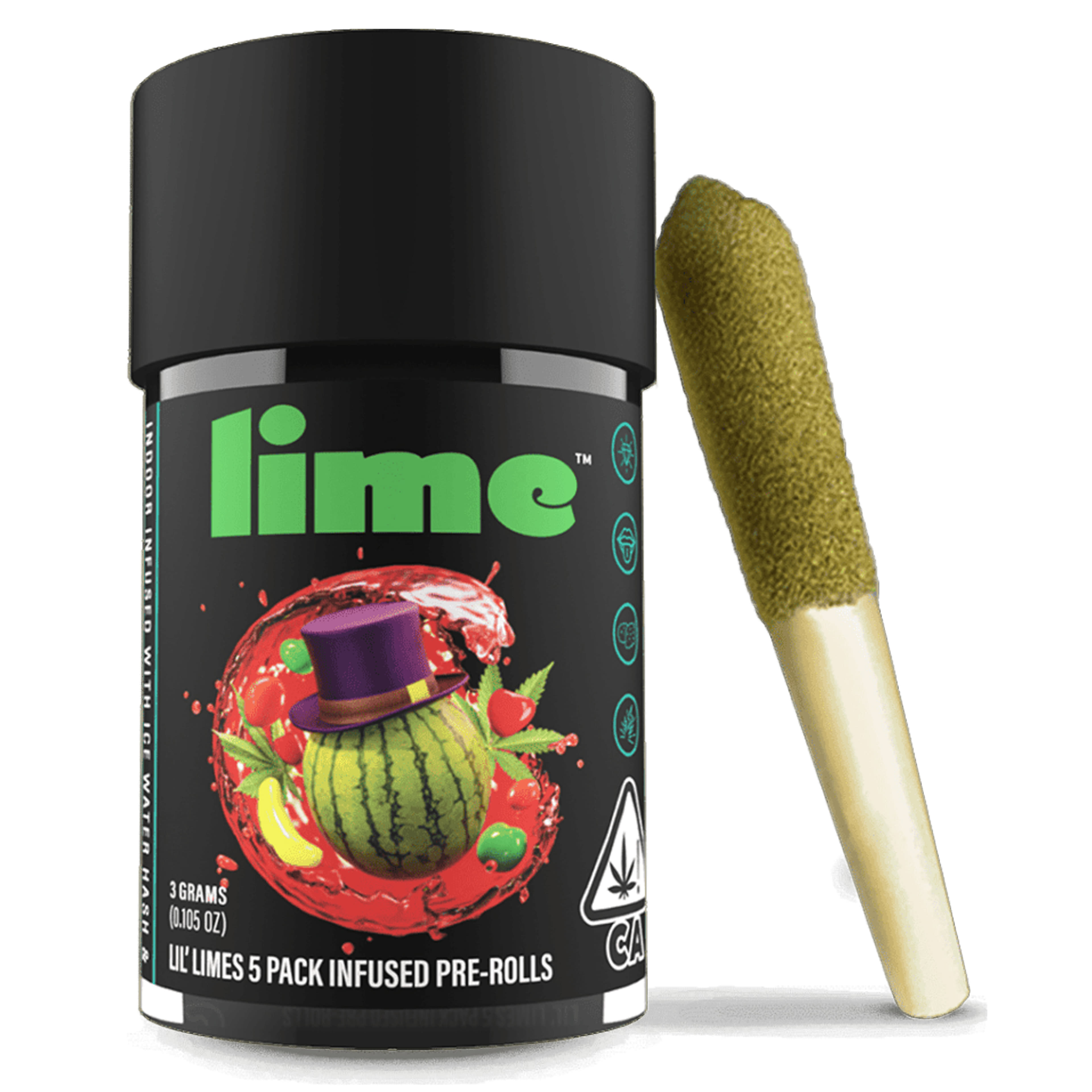 Watermelon Runtz (H) Lil Limes Infused .6g - 5pk - Lime - Watermelon Runtz (H) - $17.60 - Pre-Rolls