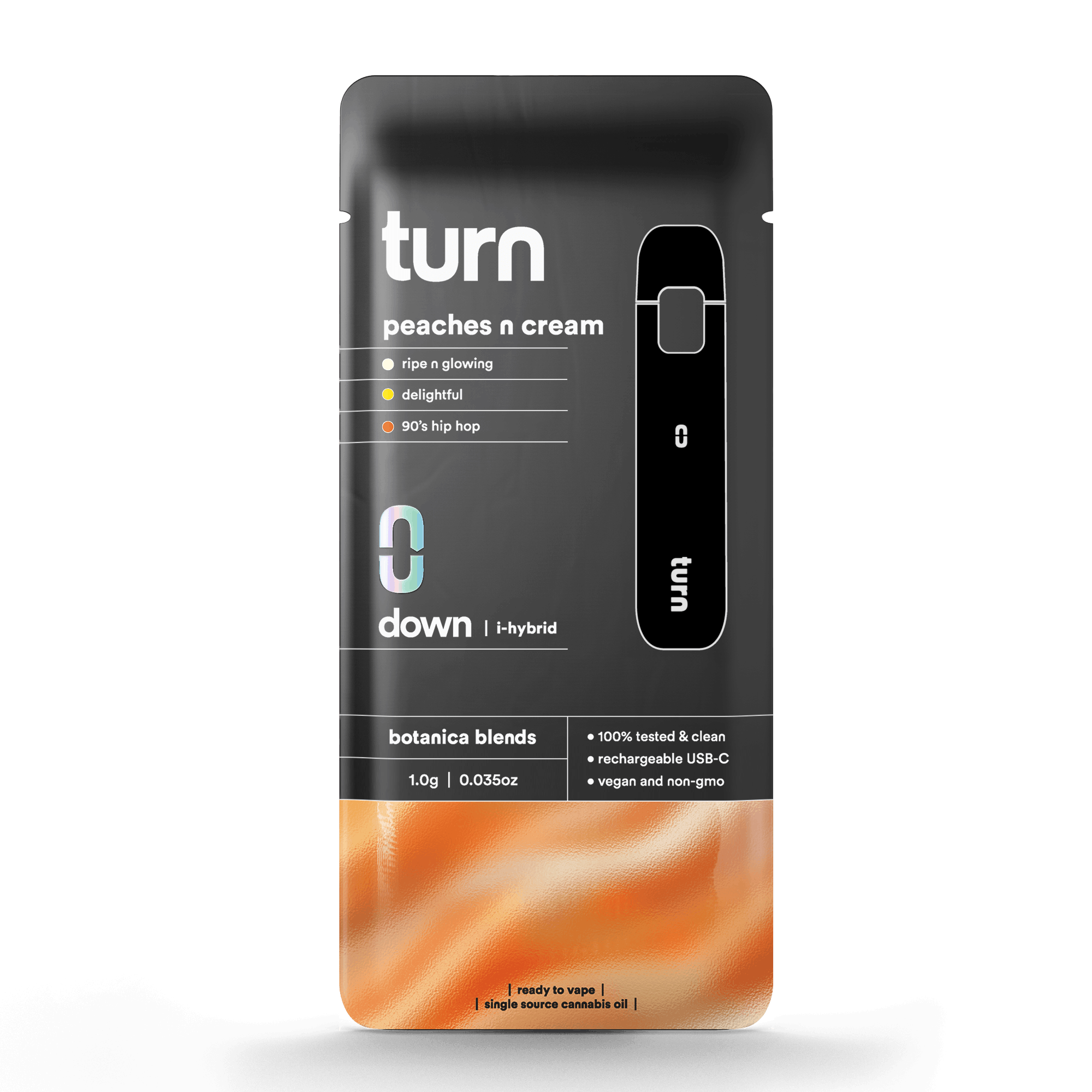 1.0g AIO | peaches n cream | botanica blends | down | - Turn - 1.0g AIO | peaches n cream - $35 - Vape Pens