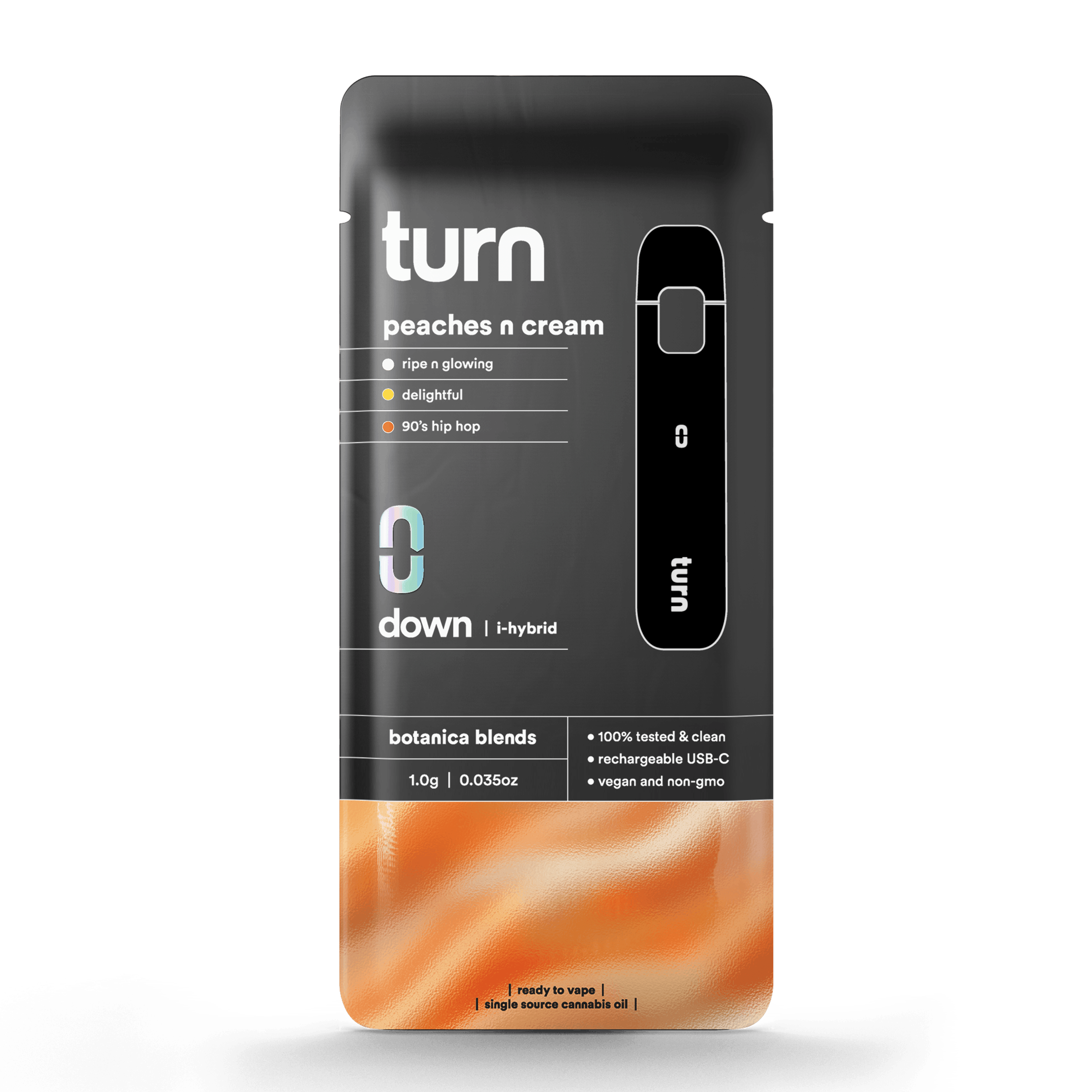 1.0g AIO | peaches n cream | botanica blends | down | - Turn - 1.0g AIO | peaches n cream - $35 - Vape Pens