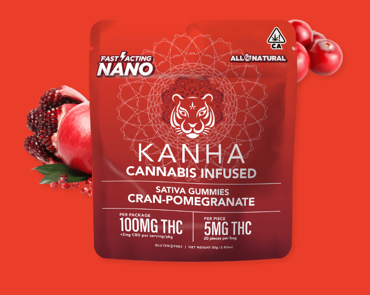 Cran-Pomegranate NANO - 100mg Gummies - Kanha - Cran-Pomegranate 100mg (S) - $18 - Edibles