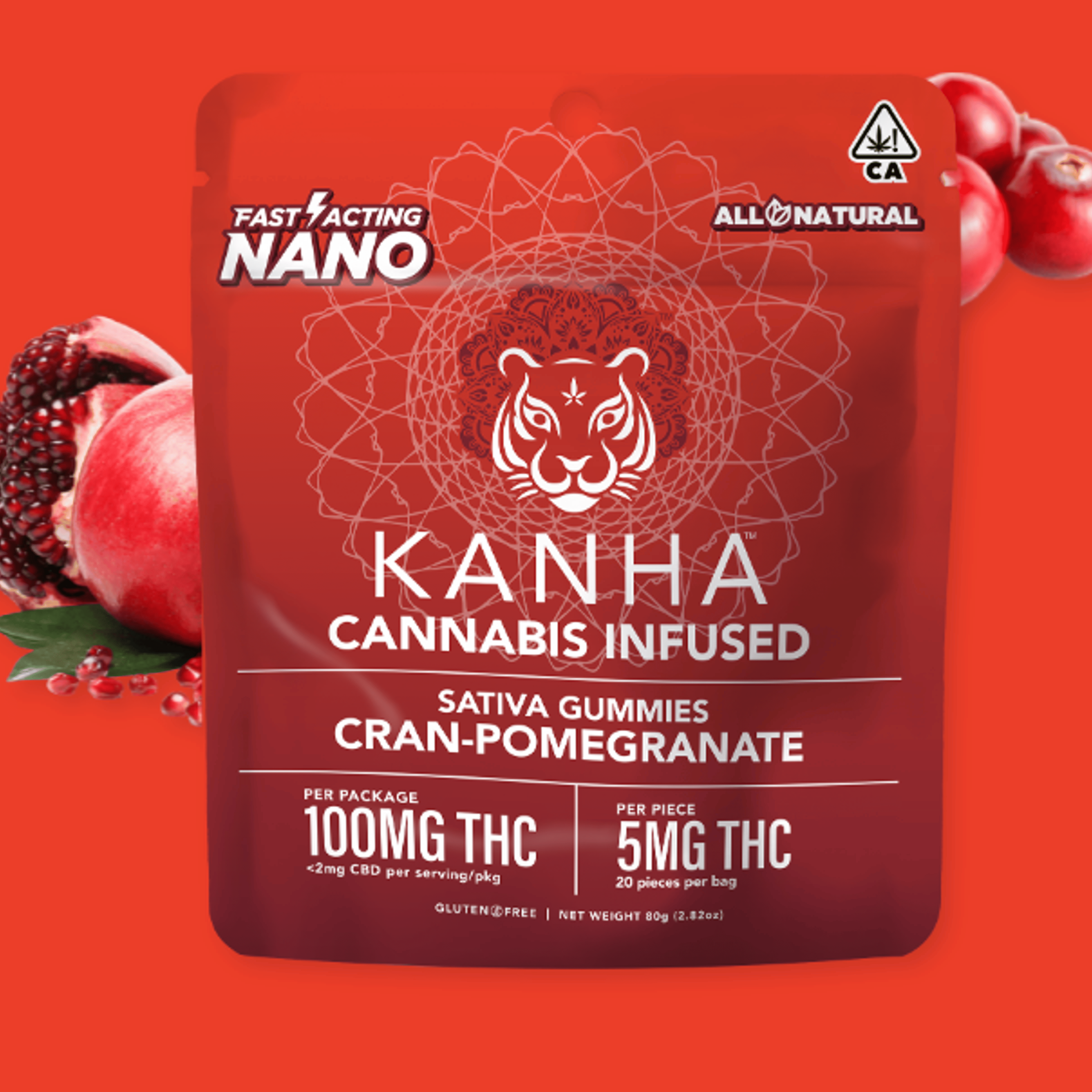 Cran-Pomegranate NANO - 100mg Gummies - Kanha - Cran-Pomegranate 100mg (S) - $18 - Edibles