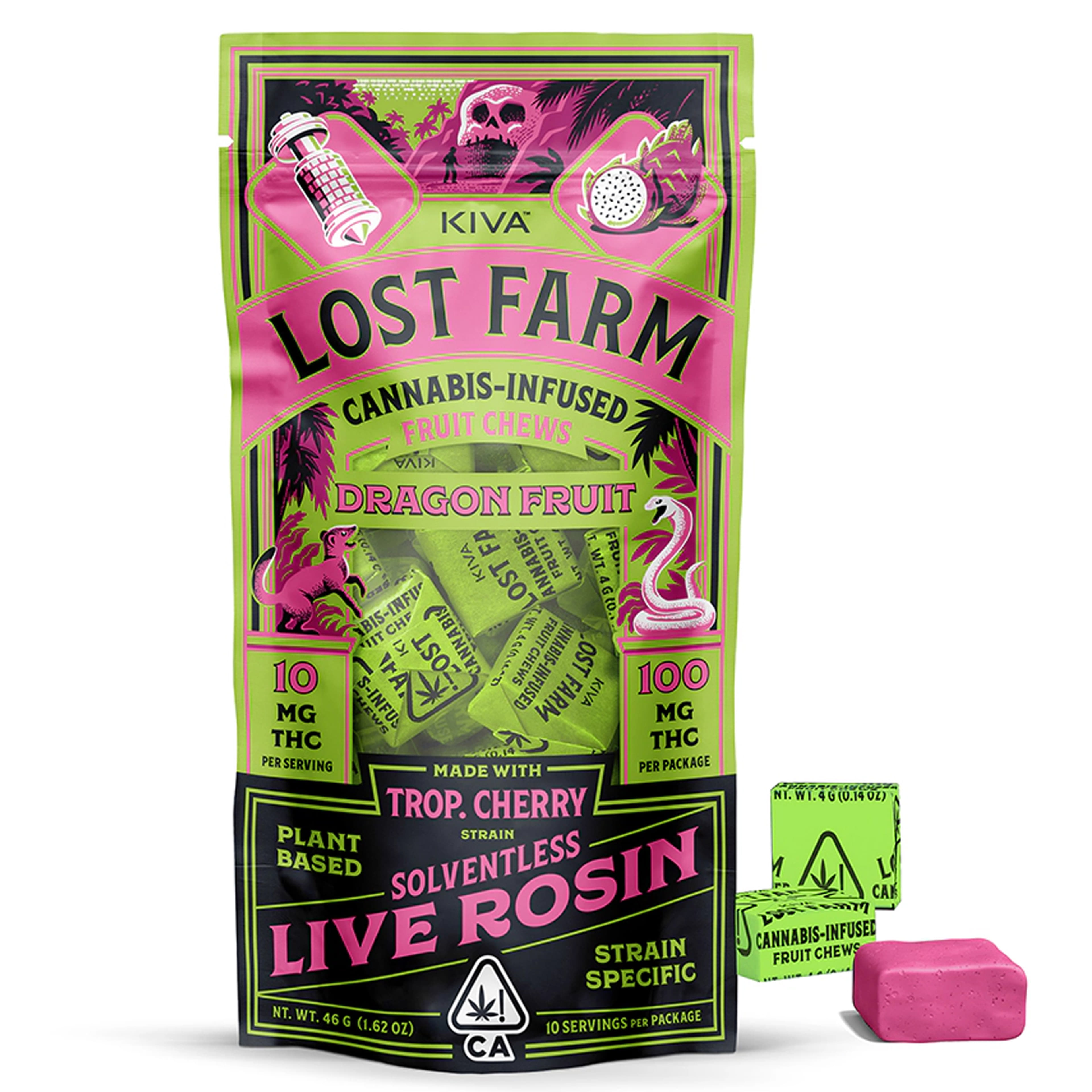 Dragon Fruit (S/H) Live Rosin Fruit Chews - Lost Farm - DragonFruit (Trop Cherry) - $18.41 - Edibles