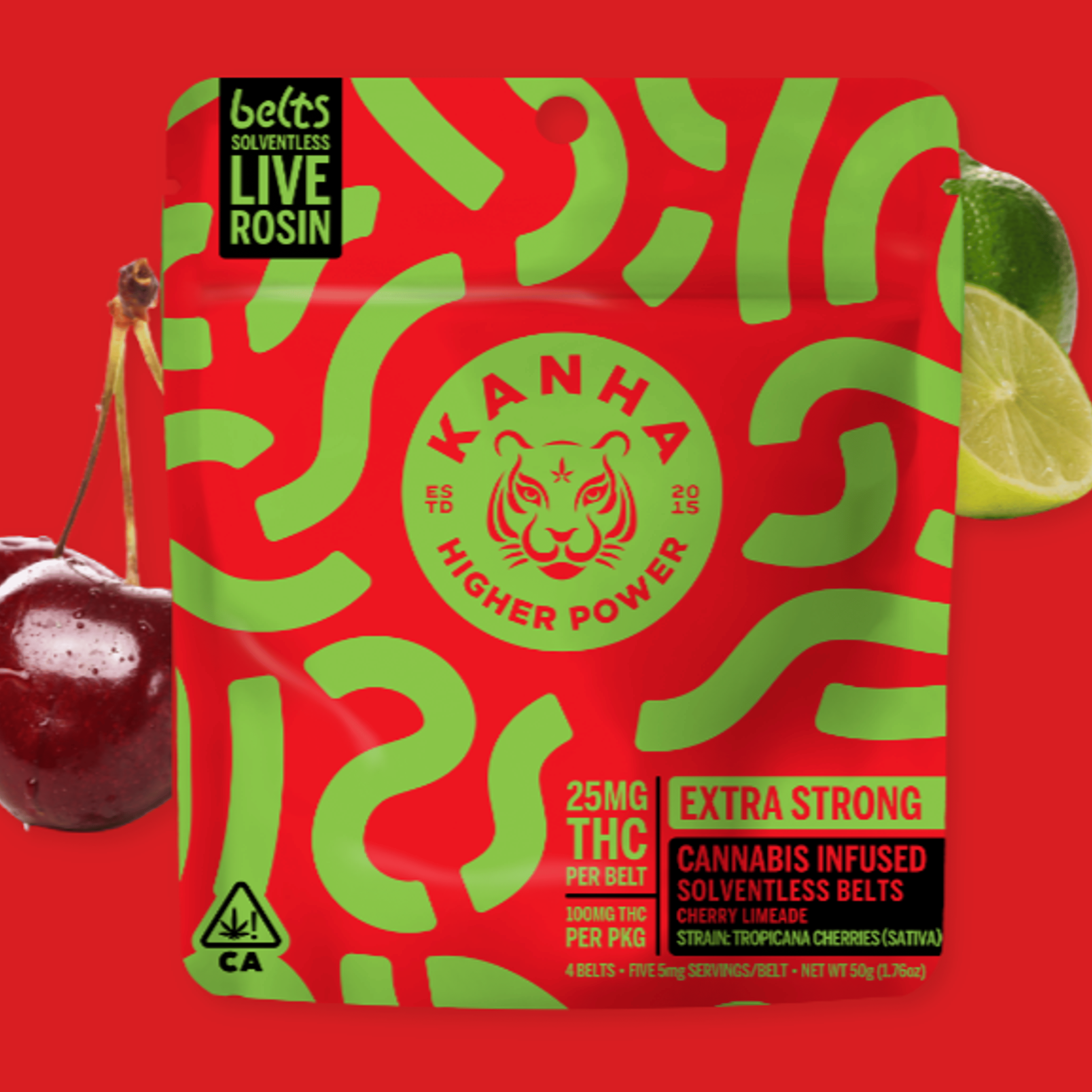 Cherry Limeade Rosin Belts - 100mg Gummies - Kanha - Cherry Limeade 100mg (I) - $20 - Edibles