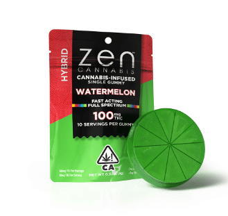 ZEN: Single Hybrid Watermelon Gummy - 100mg - Zen Cannabis -  - $14 - Edibles