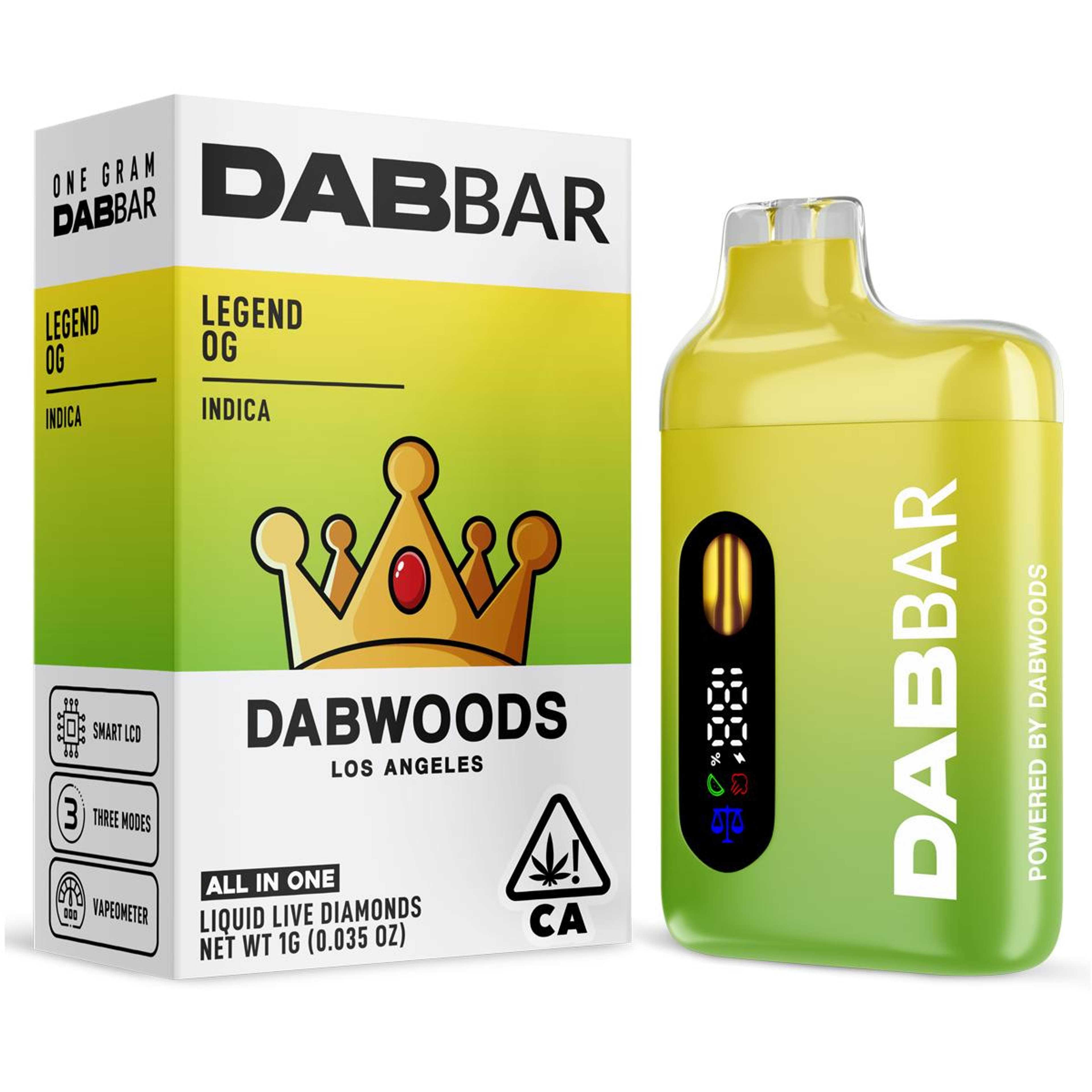 Dabwoods DABBAR 2.0 | 1g - Legend OG - AIO - Indica - Dabwoods - - $40 - All-In-Ones