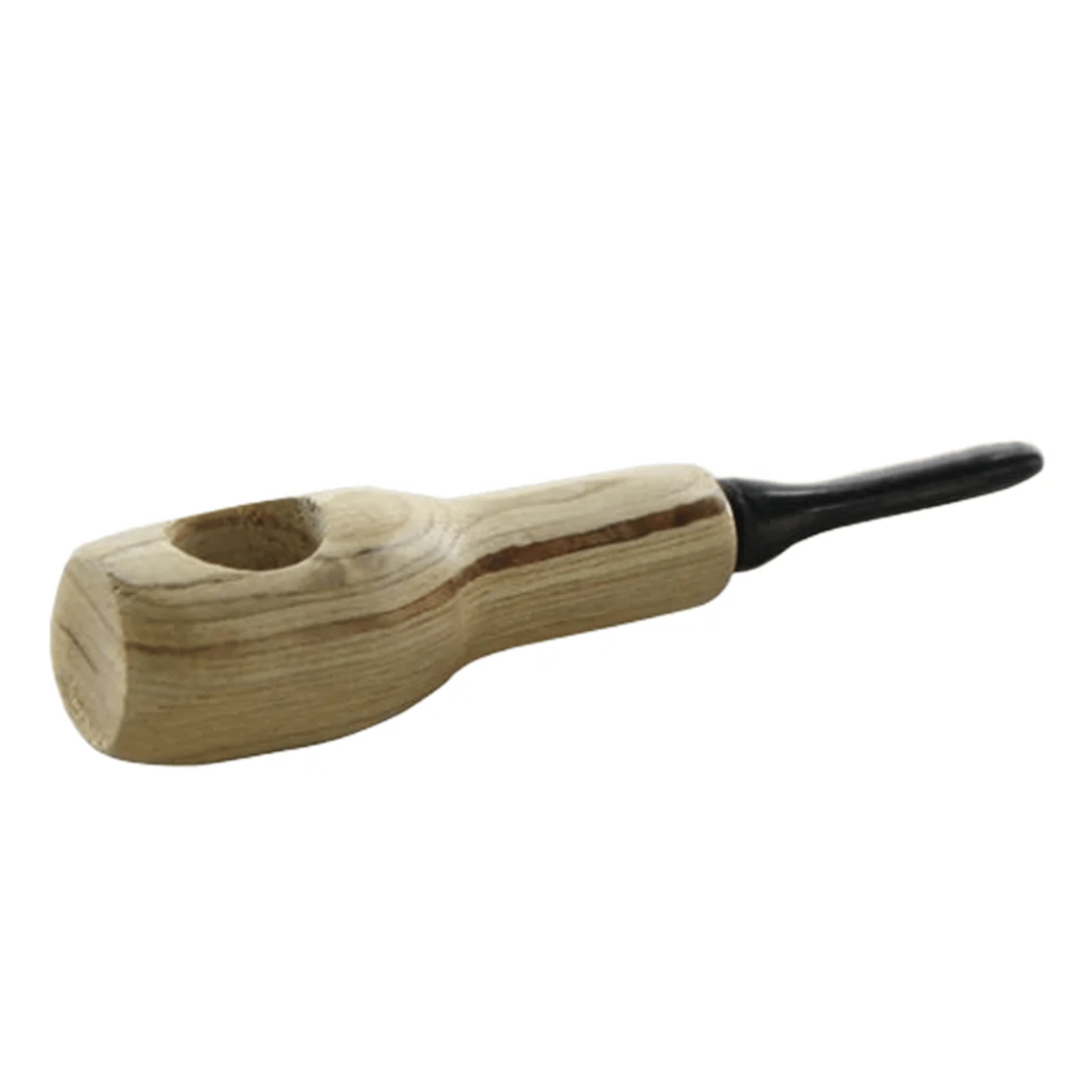 Wood Grain Hand Pipe w/ Black Mouth Tip 3.5" - Biohazard - - $5 - Paraphernalia