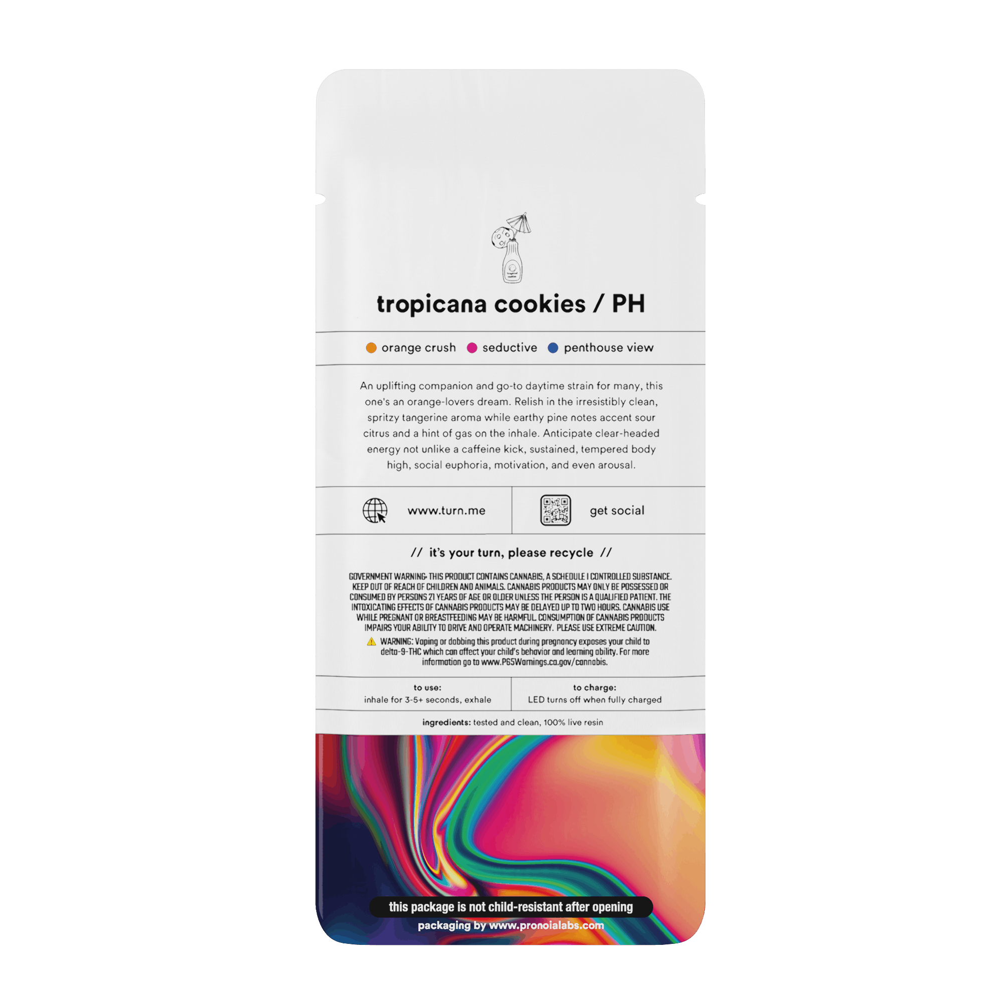 Turn Up Live Resin | 1g - Tropicana Cookies / PH - AIO - Sativa - Turn -  - $37 - All-In-Ones