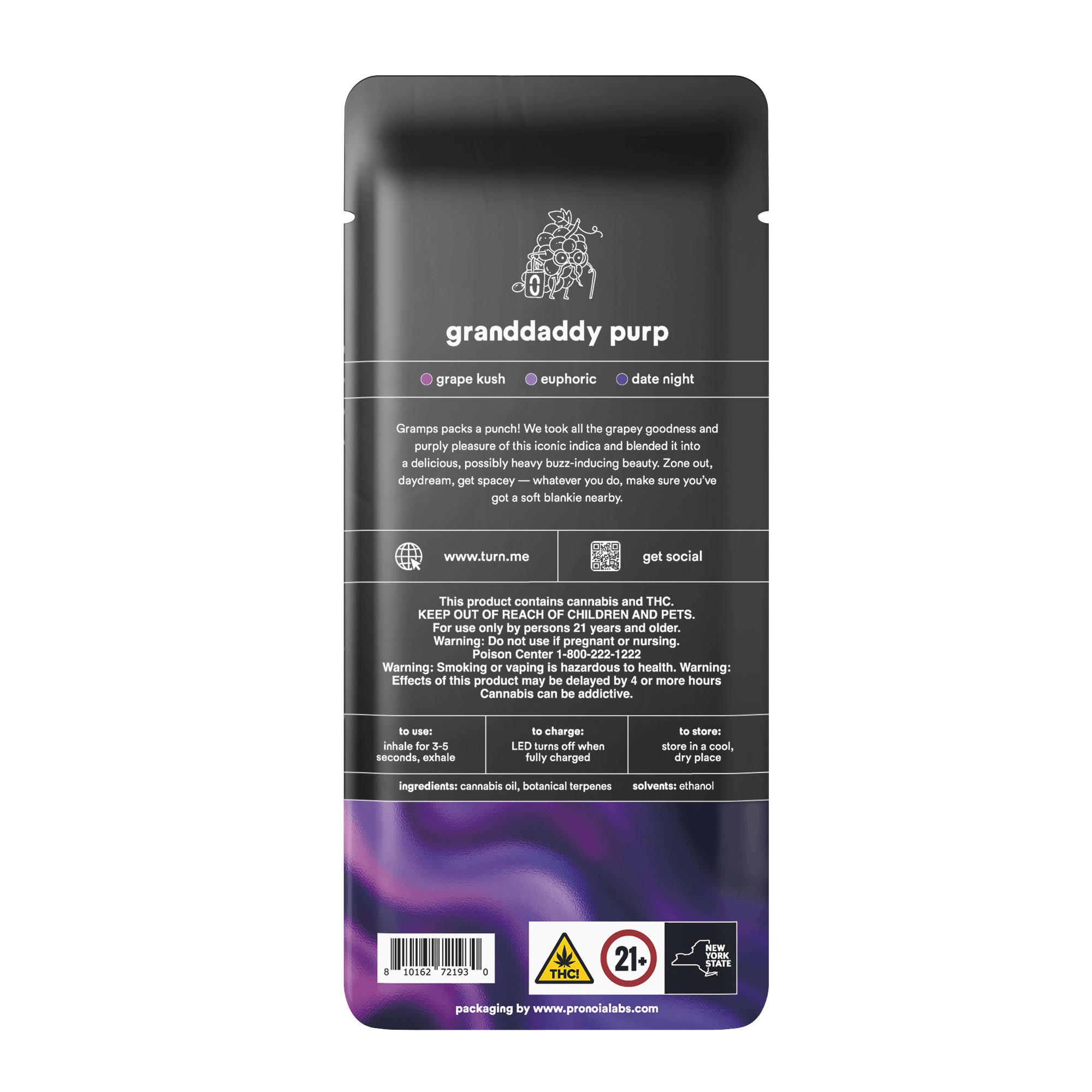 1.0g AIO | granddaddy purp | botanica blends | down | - Turn - 1.0g AIO | granddaddy purp Turn - $35 - Vape Pens